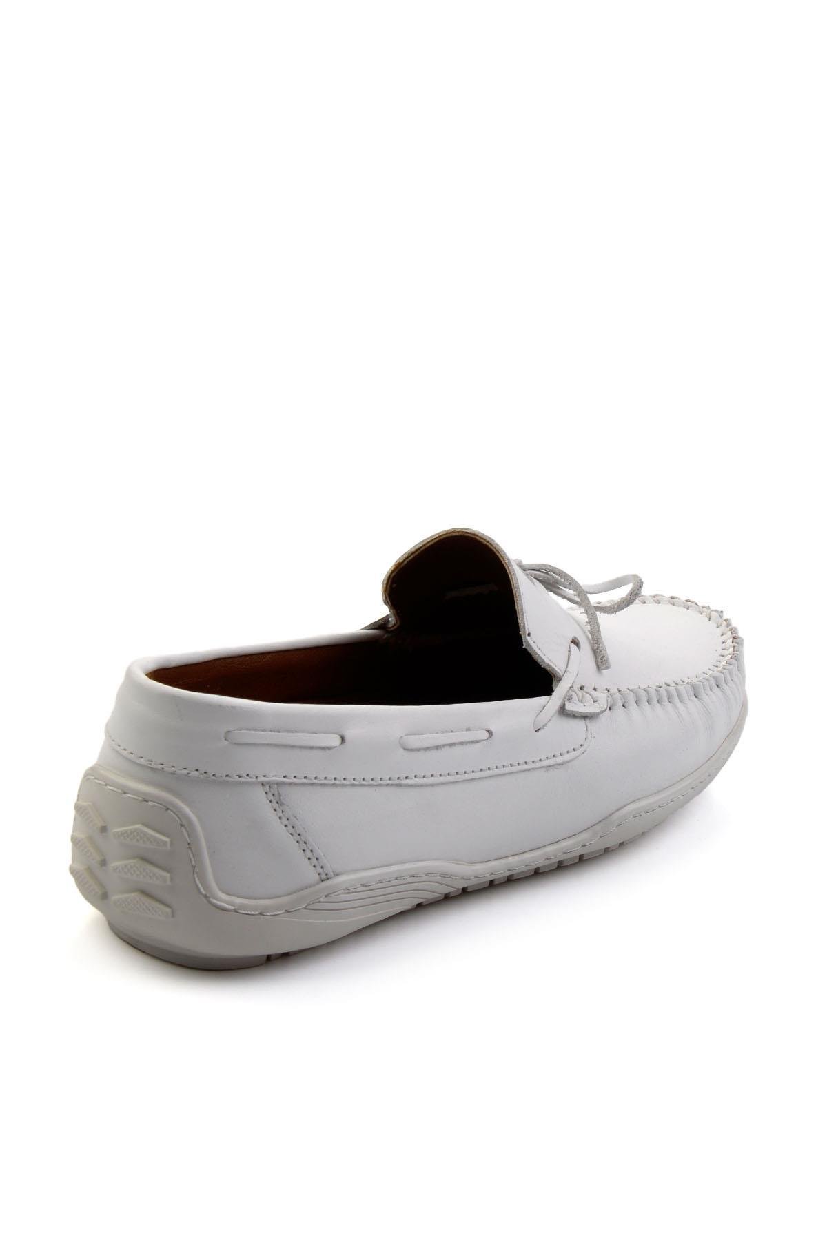 Beyaz Leather Erkek Loafer Ayakkabı E01082020143