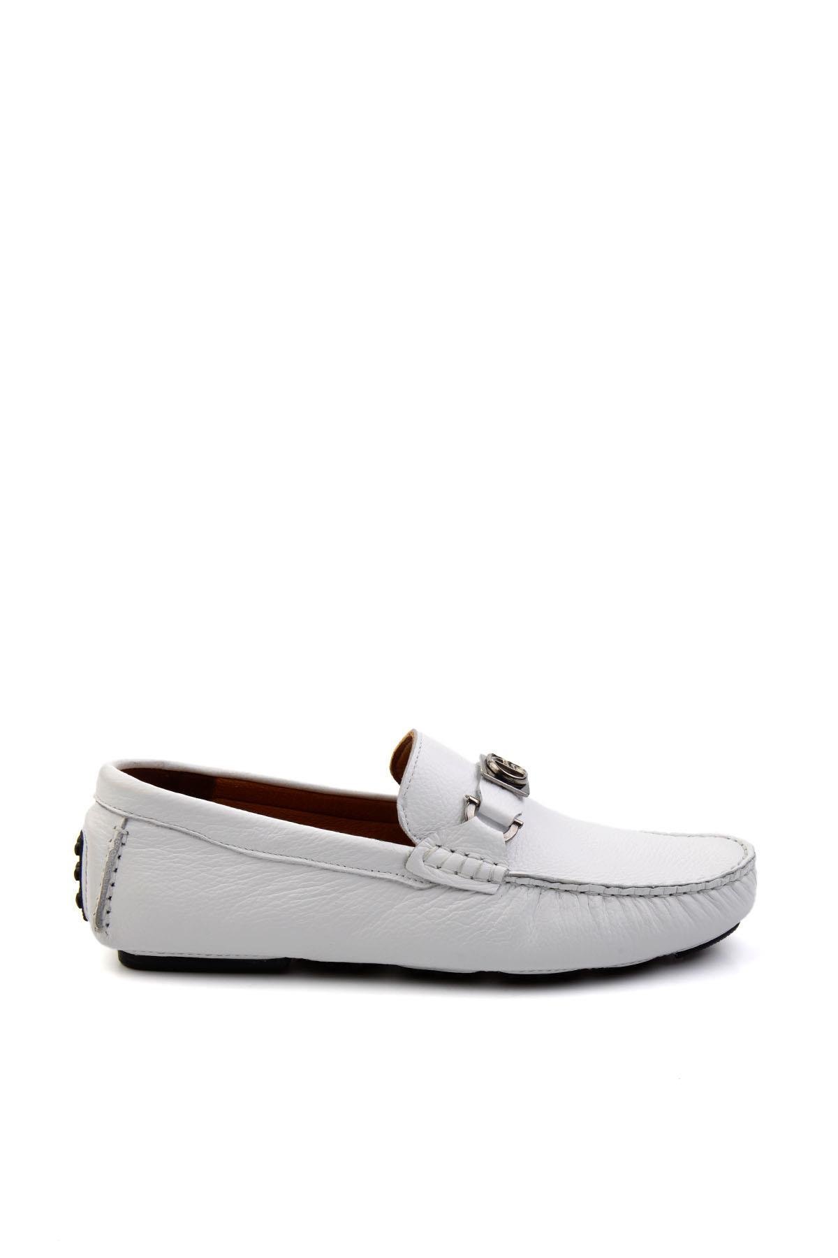 Beyaz Leather Erkek Loafer Ayakkabı E01547007540