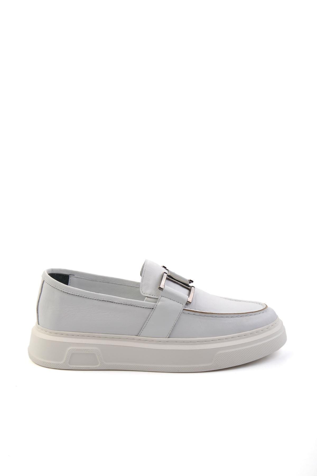 Beyaz Leather Erkek Loafer Ayakkabı E01080208803
