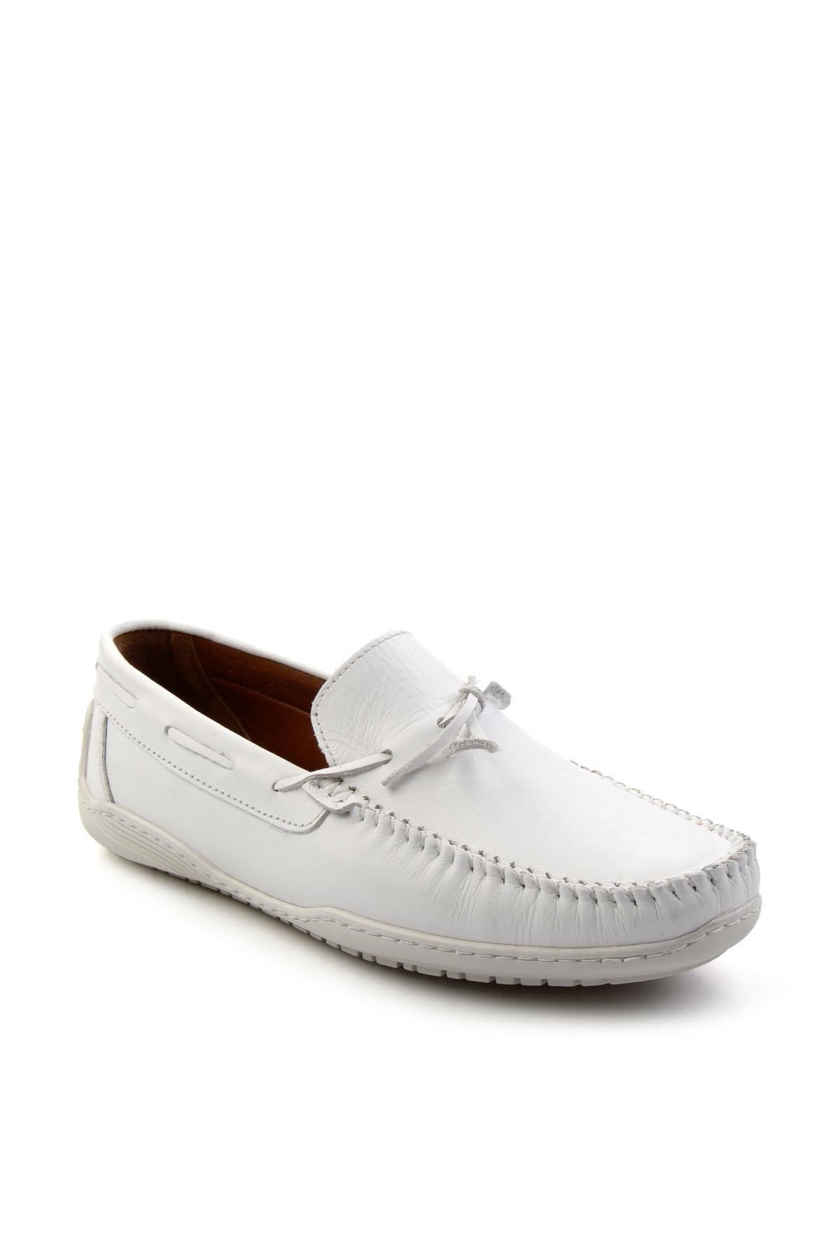 Beyaz Leather Erkek Loafer Ayakkabı E01082020143