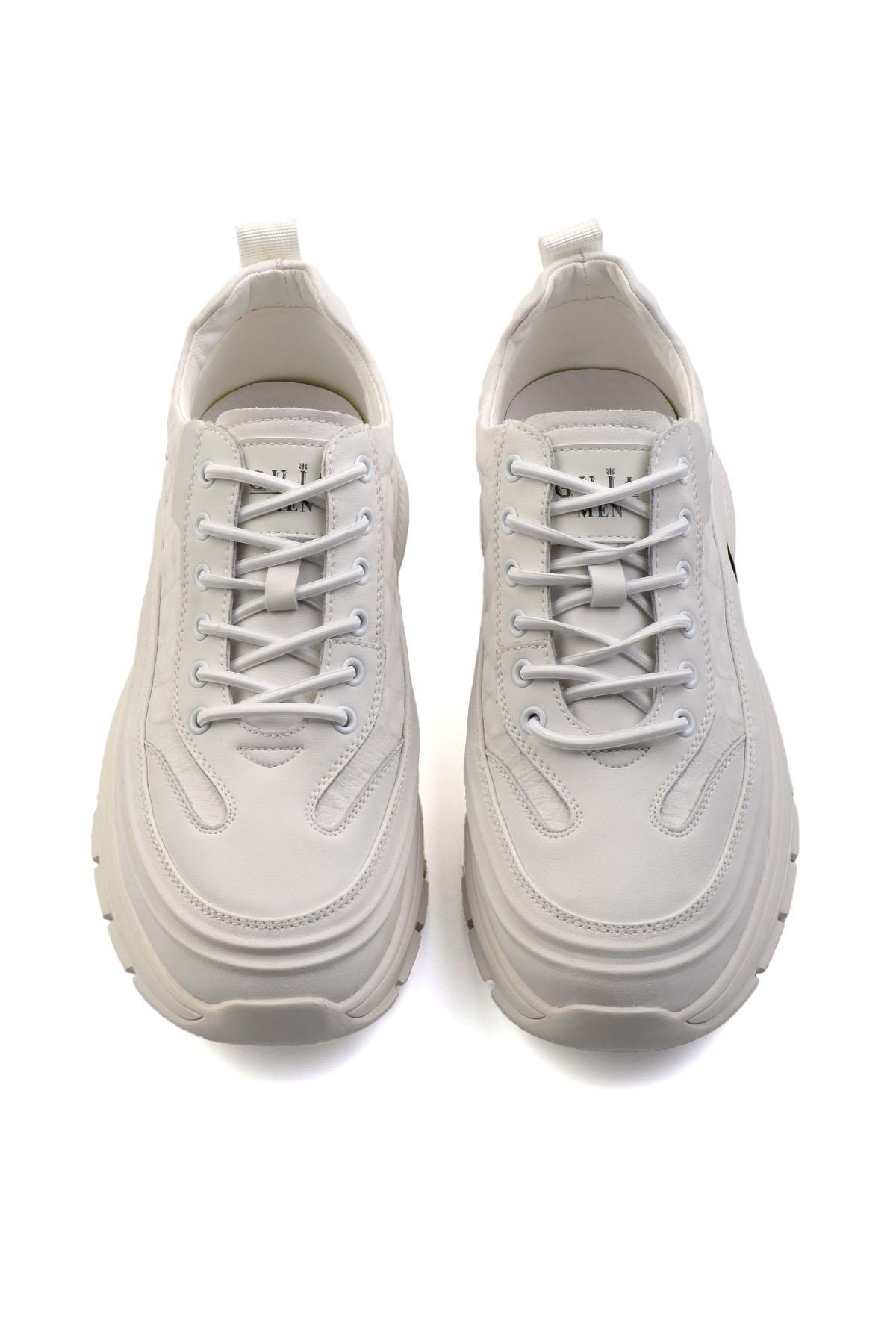 Beyaz Leather Erkek Sneaker E01185056203