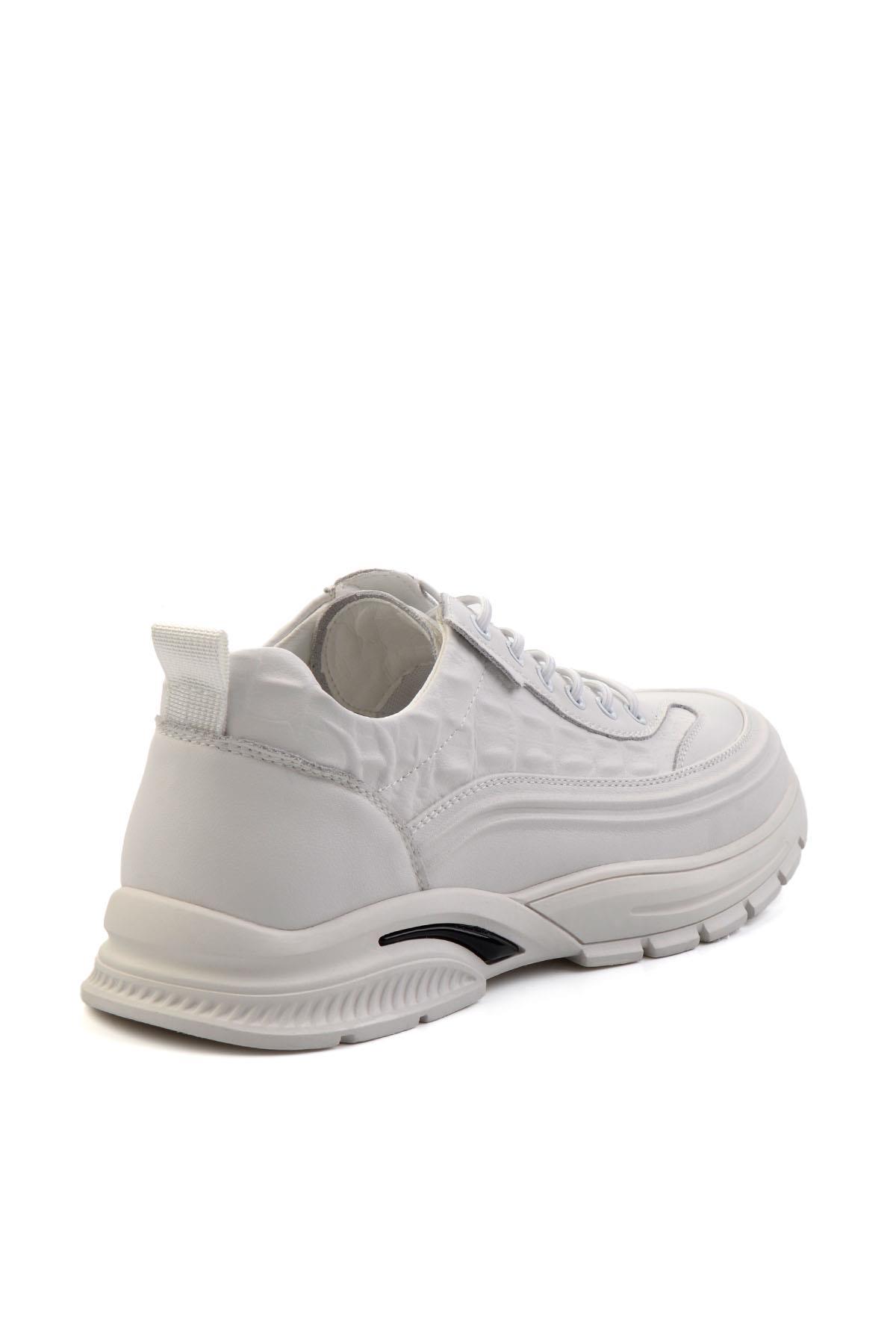 Beyaz Leather Erkek Sneaker E01185056203