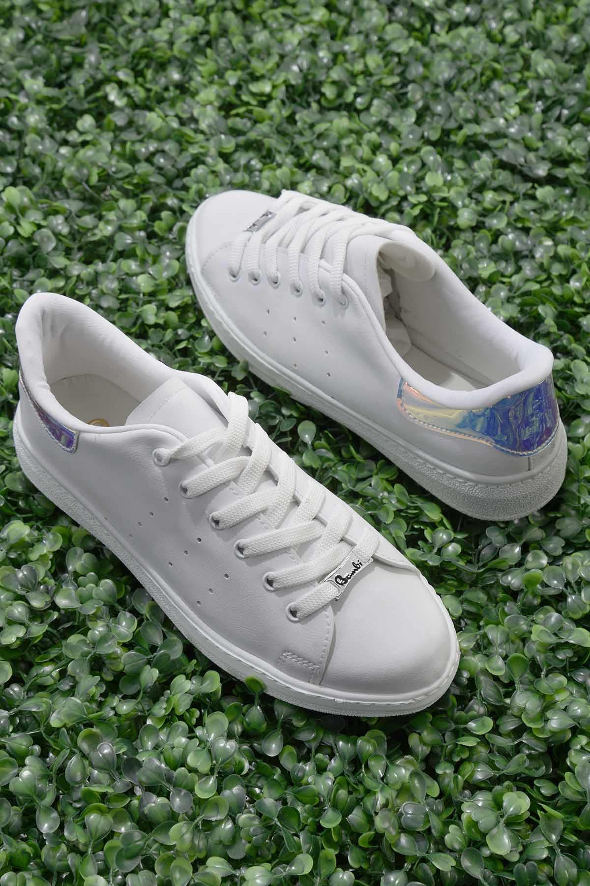 Beyaz Mavi  Kadın Sneaker K01530175409