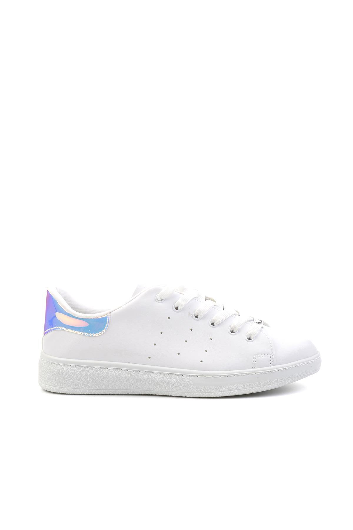 Beyaz Mavi  Kadın Sneaker K01530175409