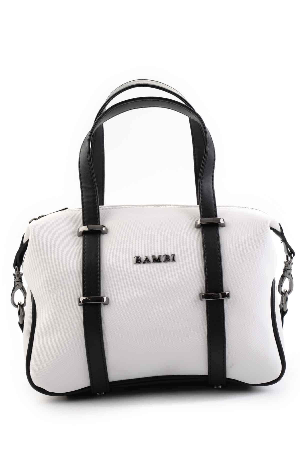 Beyaz Siyah  Kadın Omuz Çantası C06636220595
