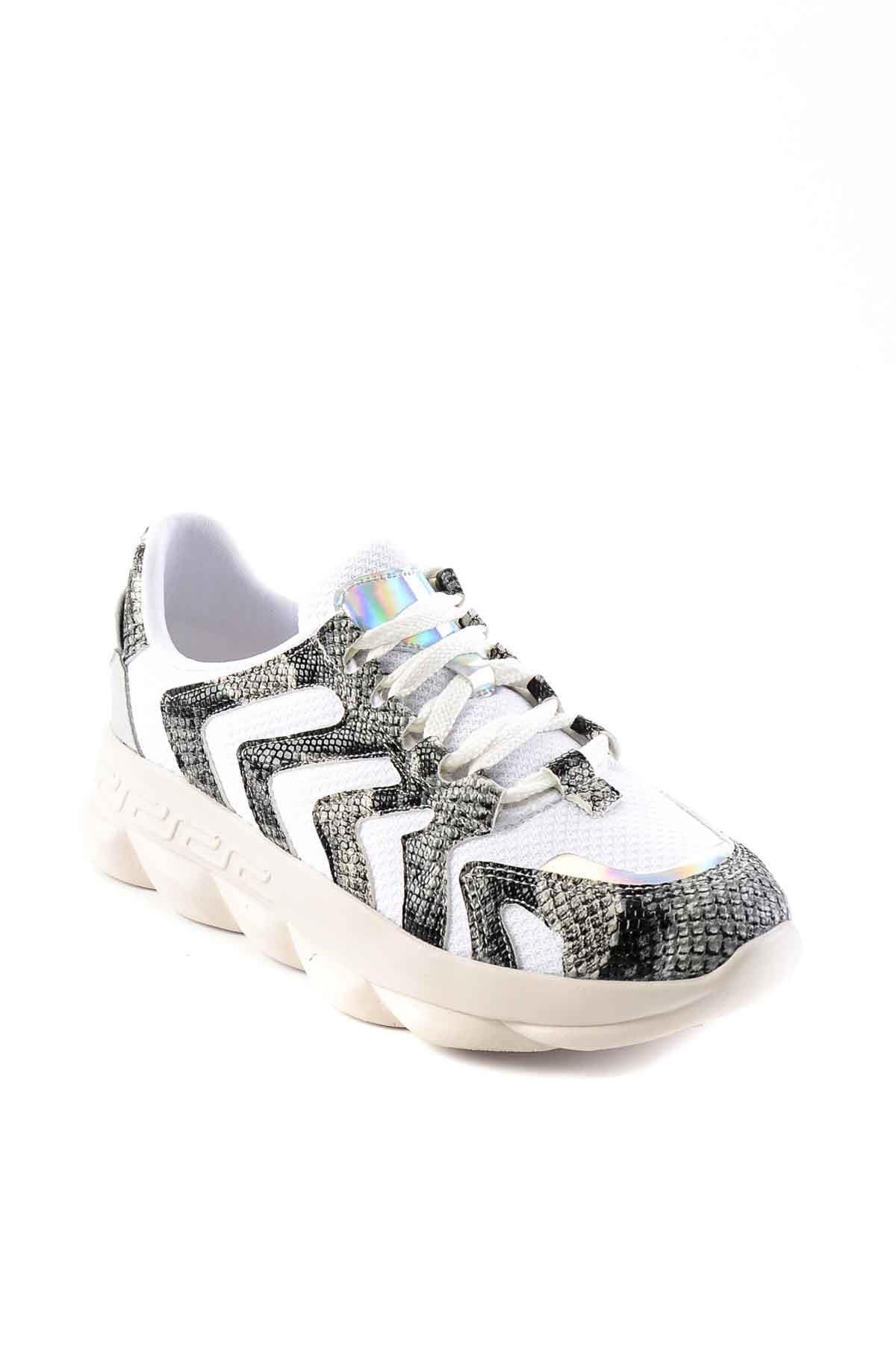 Beyaz Siyah  Kadın Sneaker H0603200022