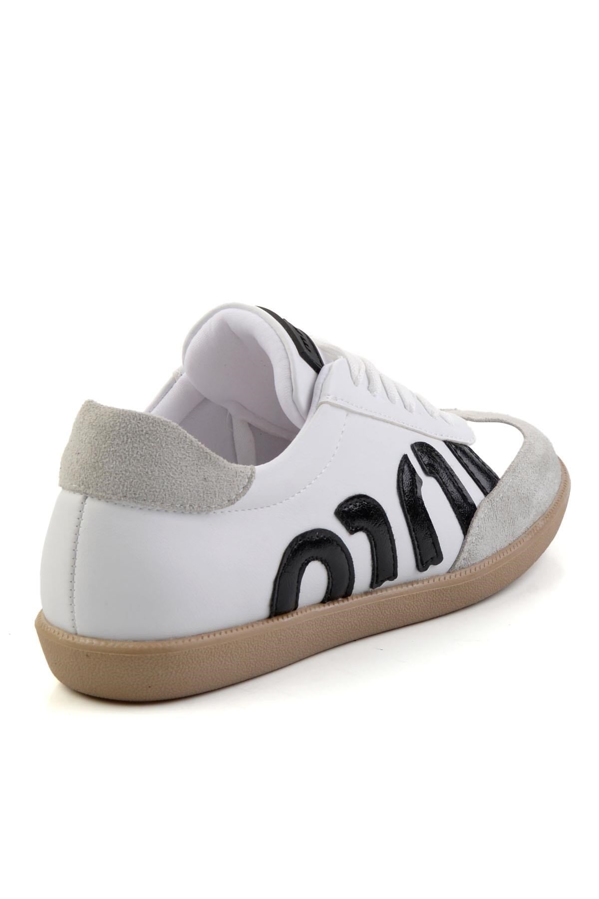 Beyaz Siyah  Kadın Sneaker K01179888809