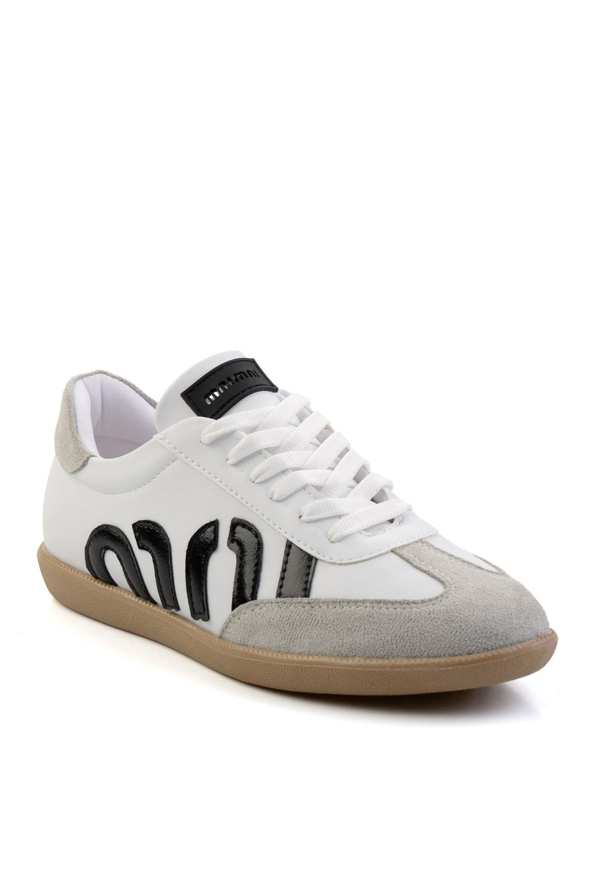 Beyaz Siyah  Kadın Sneaker K01179888809