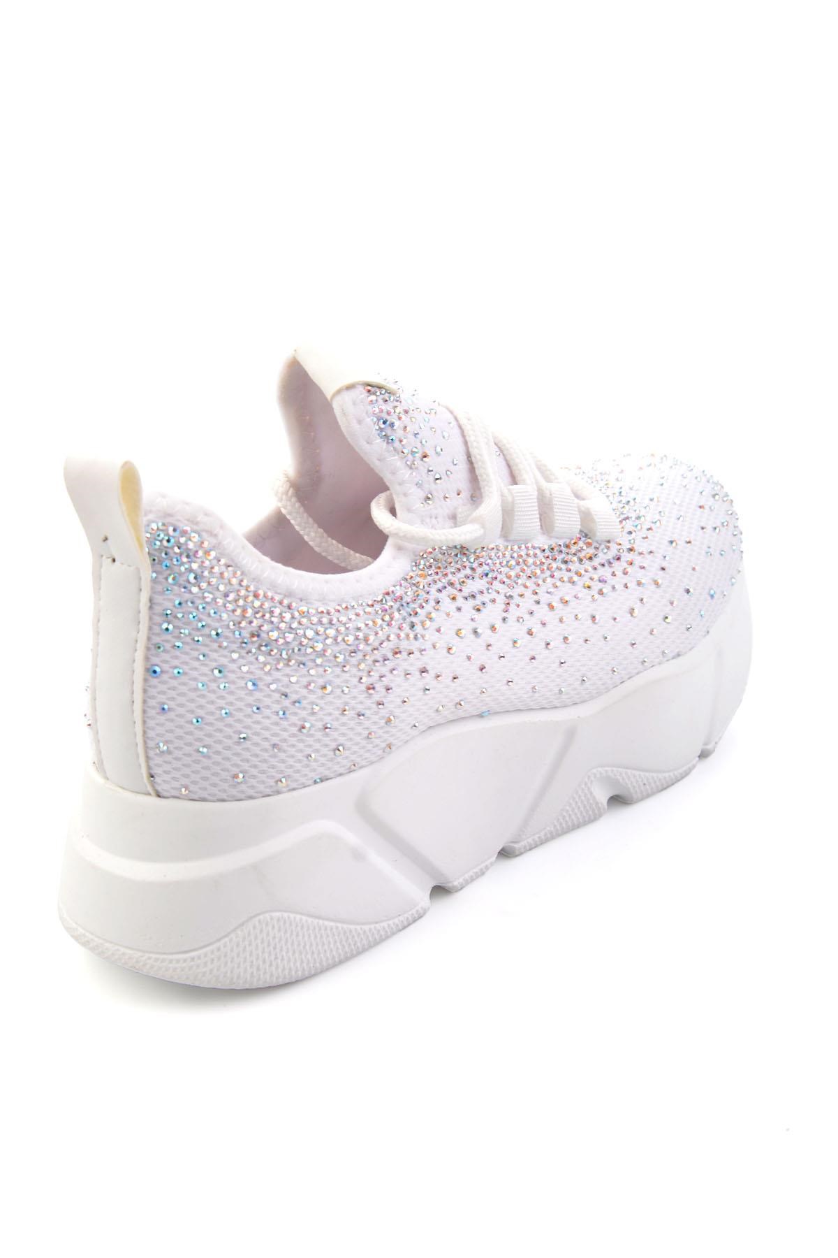 Beyaz Triko  Kadın Sneaker K01824040382