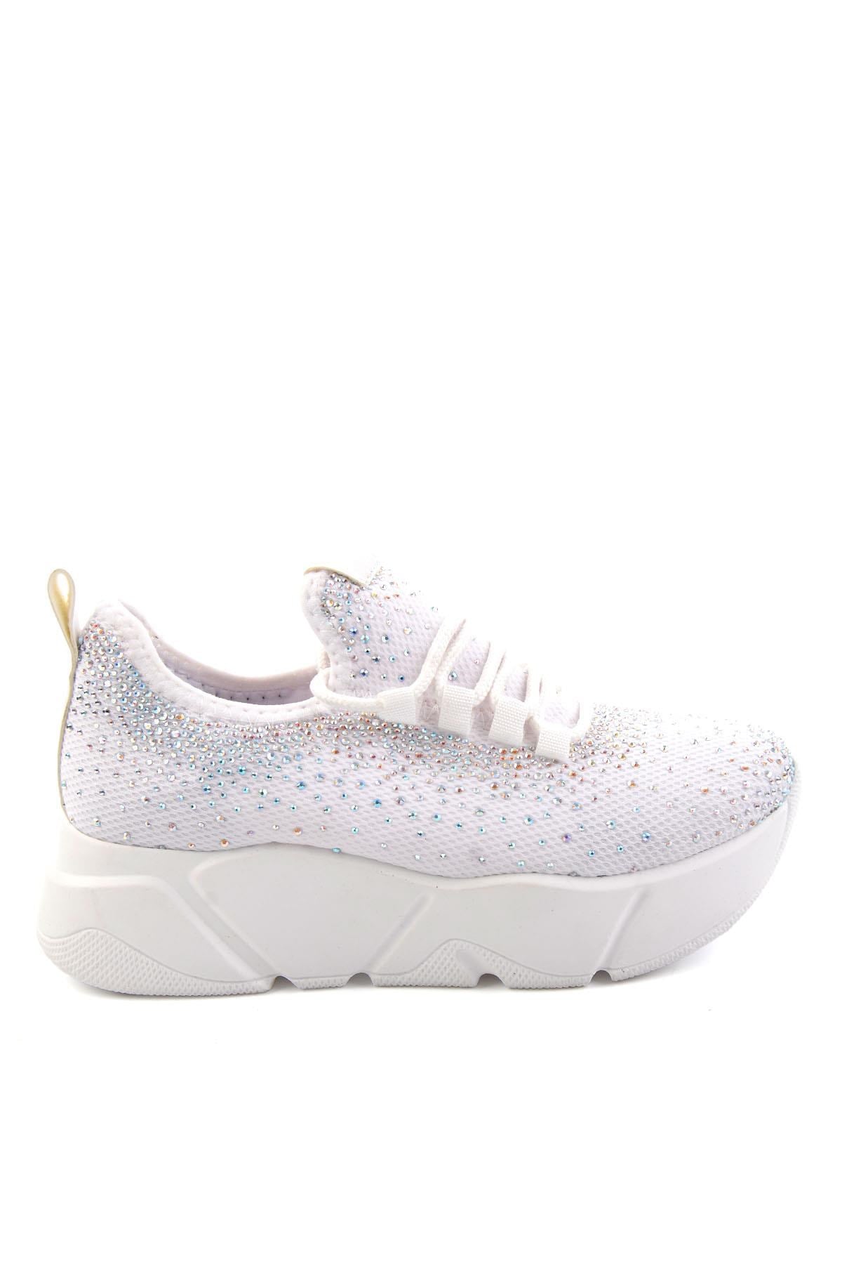 Beyaz Triko  Kadın Sneaker K01824040382