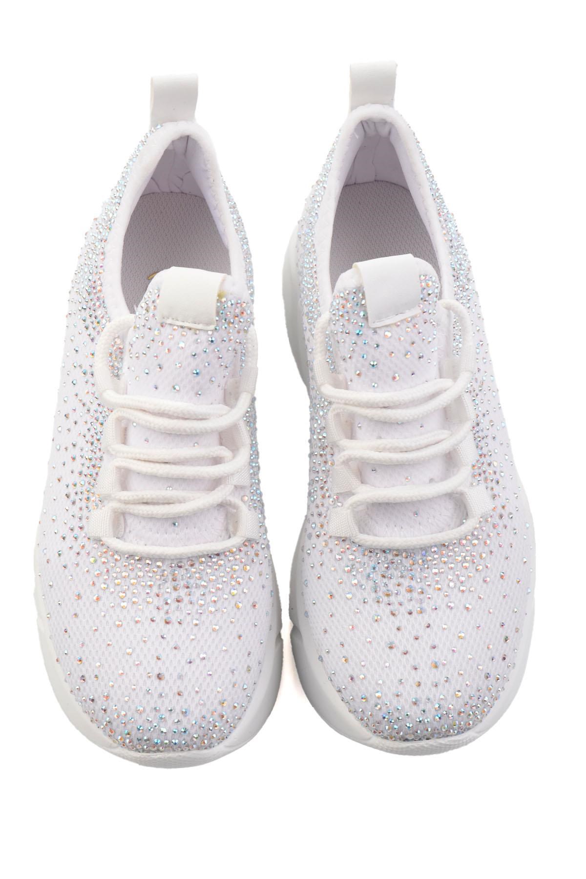 Beyaz Triko  Kadın Sneaker K01824040382