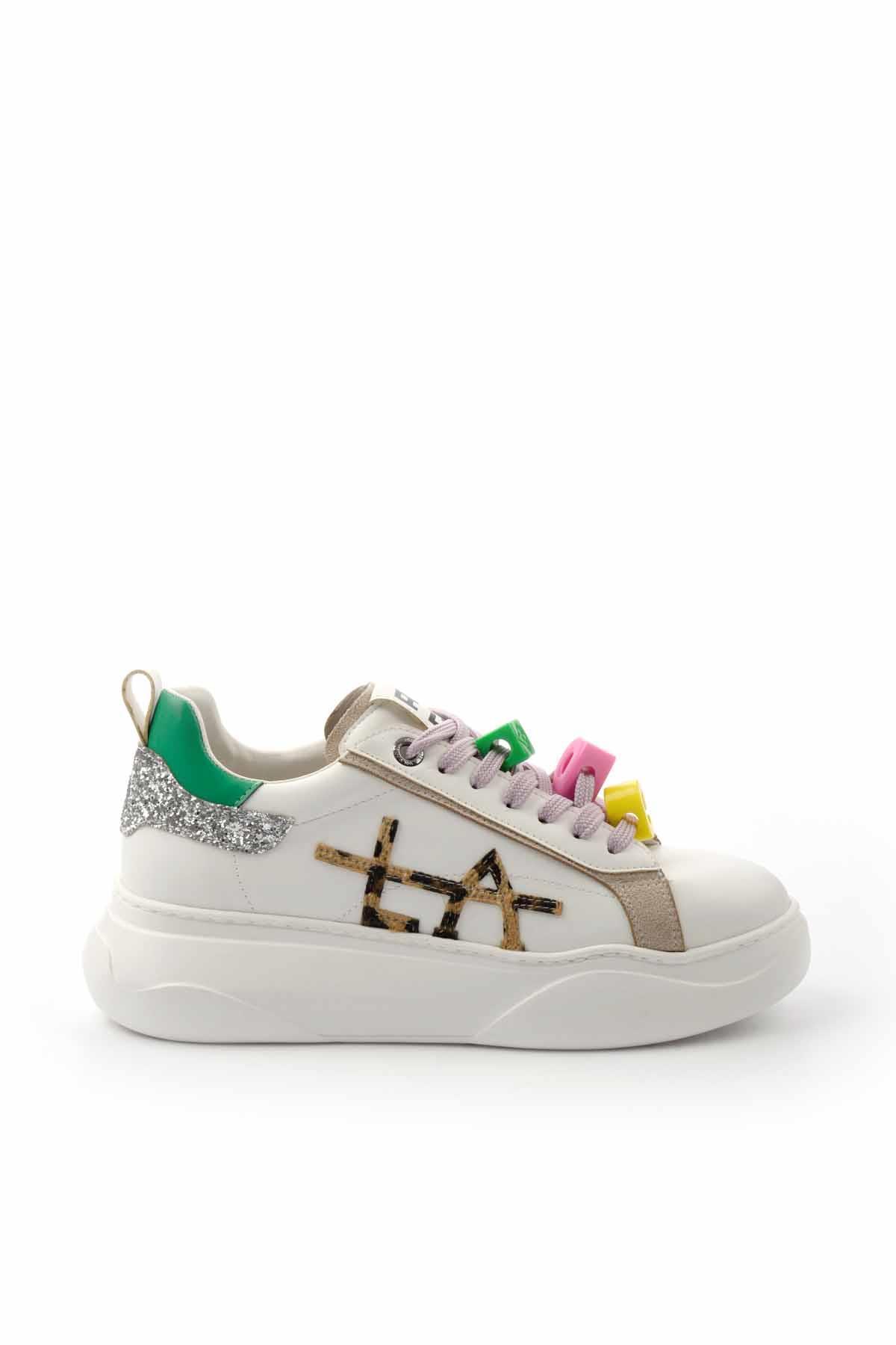 Beyaz Yeşil  Kadın Sneaker K01791071809