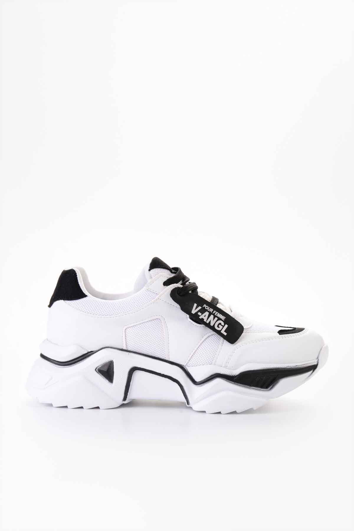 Beyaz/Sıyah Kadın Sneaker