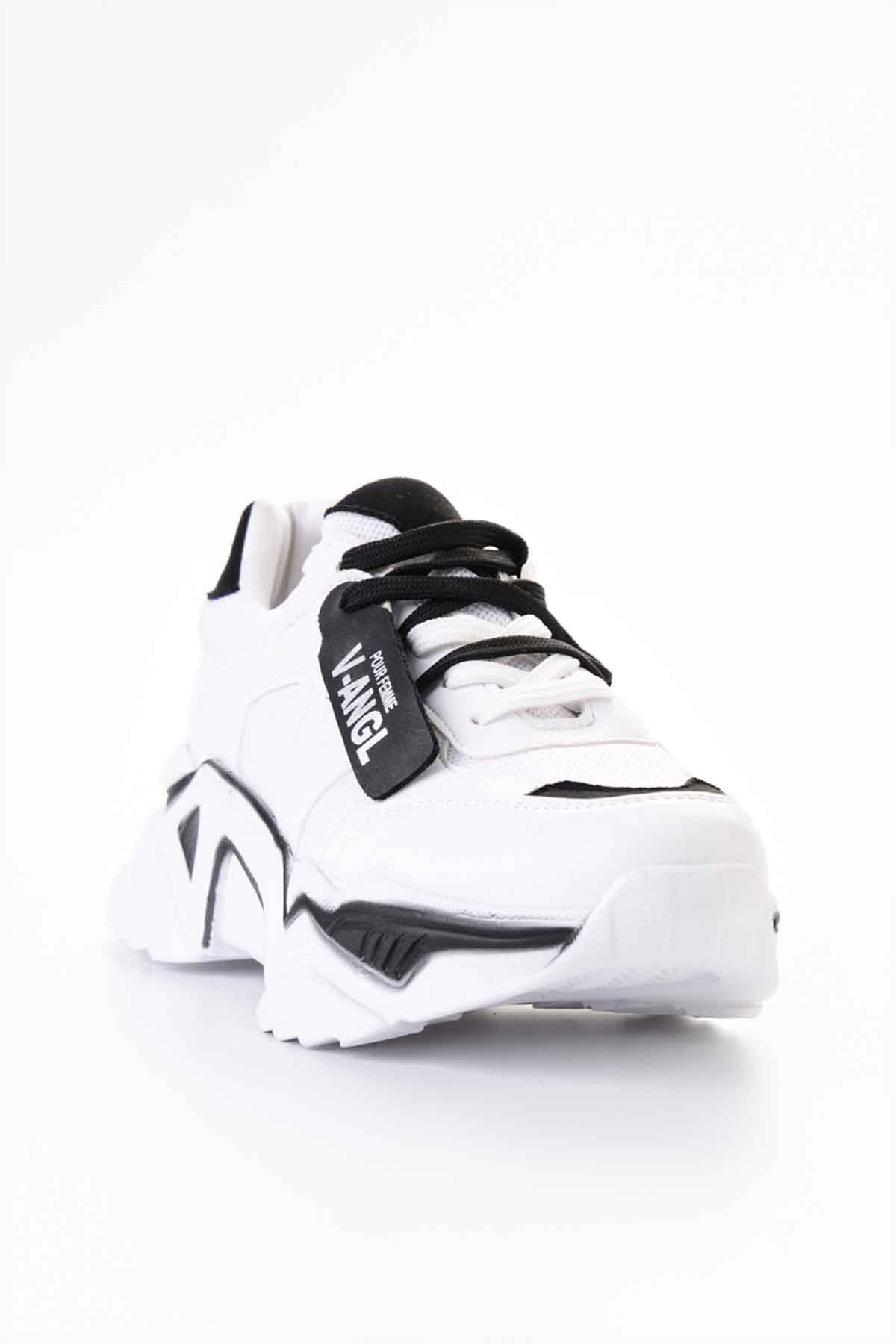 Beyaz/Sıyah Kadın Sneaker