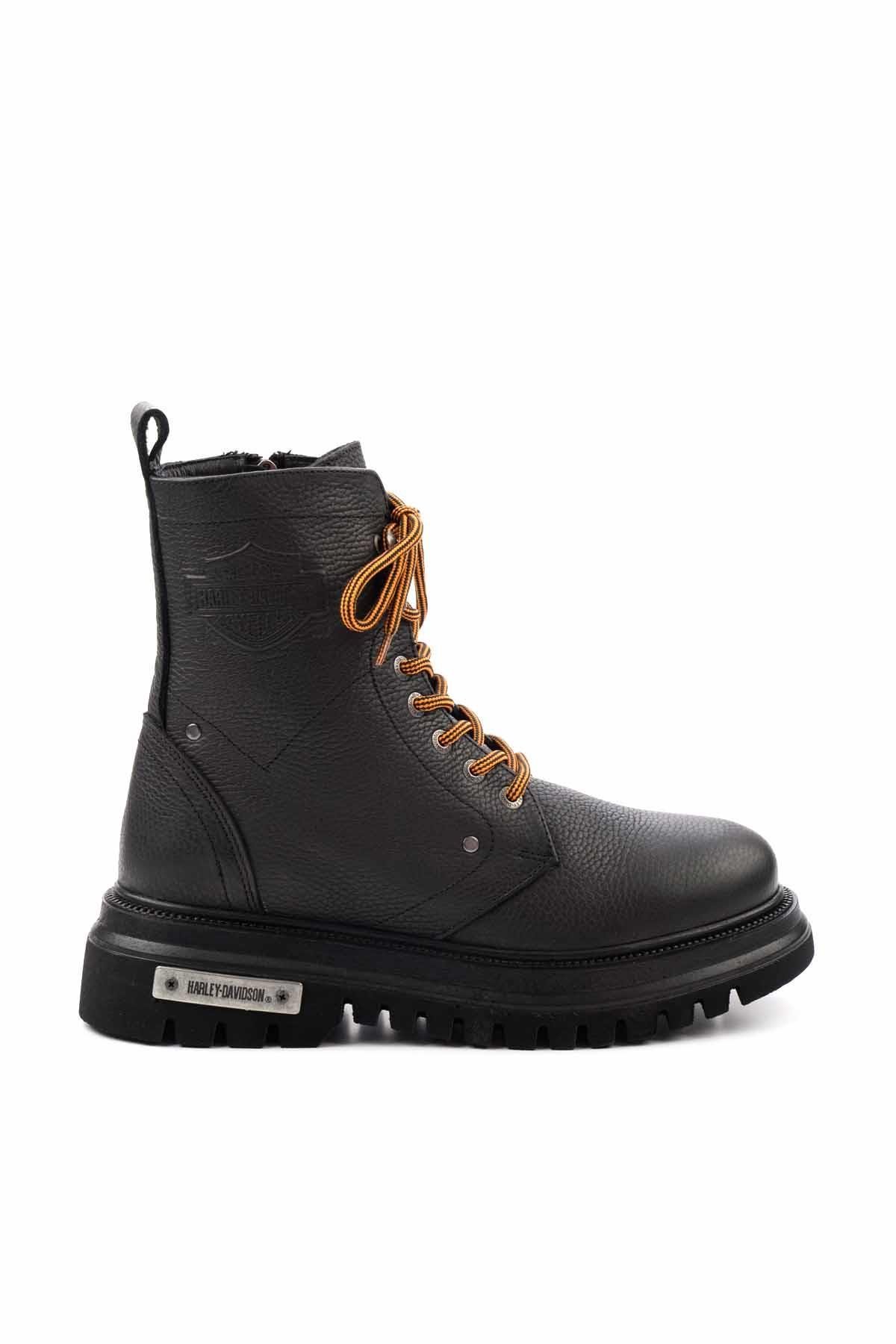 Black Baskılı Hakiki Deri Erkek Bot & Bootie HD1777057003