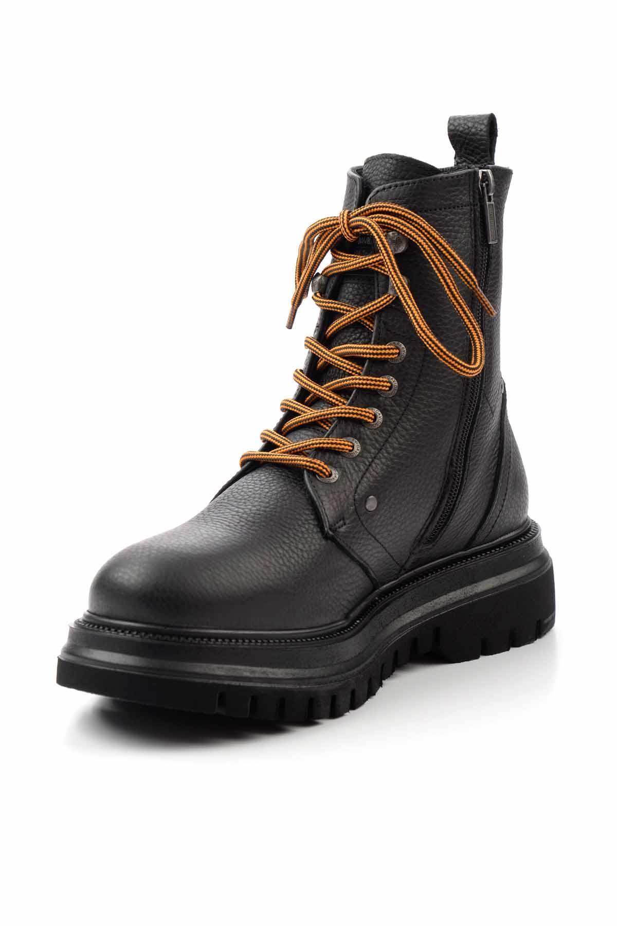 Black Baskılı Hakiki Deri Erkek Bot & Bootie HD1777057003