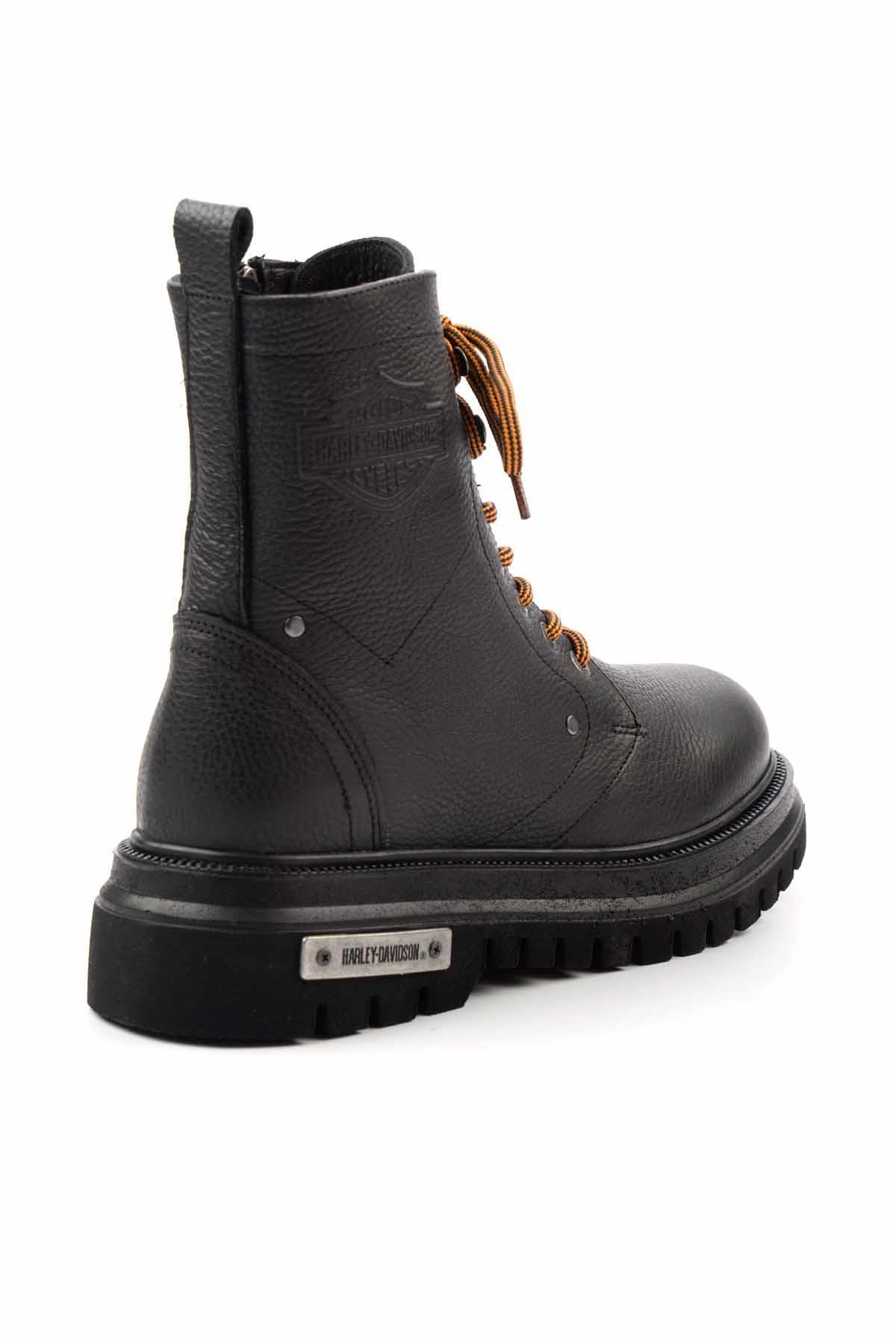 Black Baskılı Hakiki Deri Erkek Bot & Bootie HD1777057003