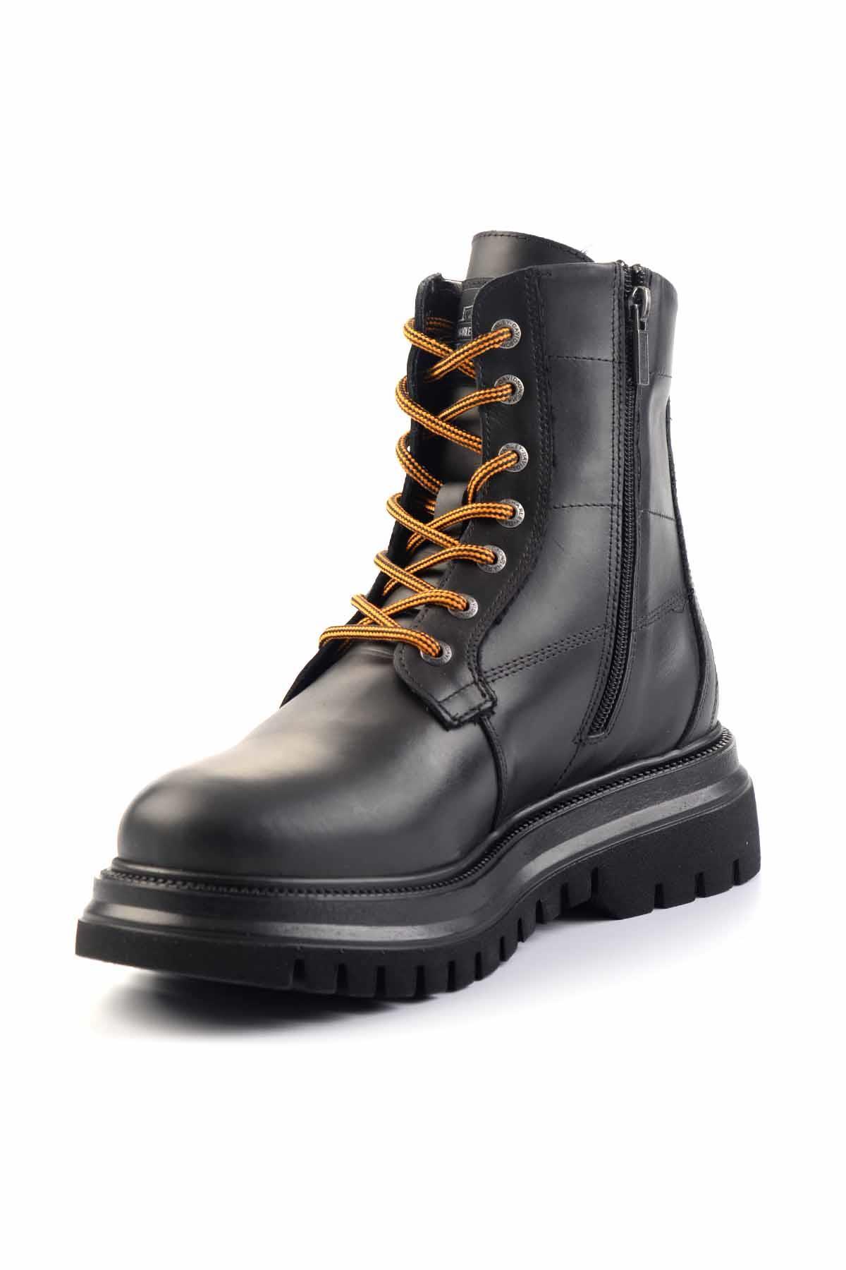 Black Hakiki Deri Erkek Bot & Bootie HD1777062003