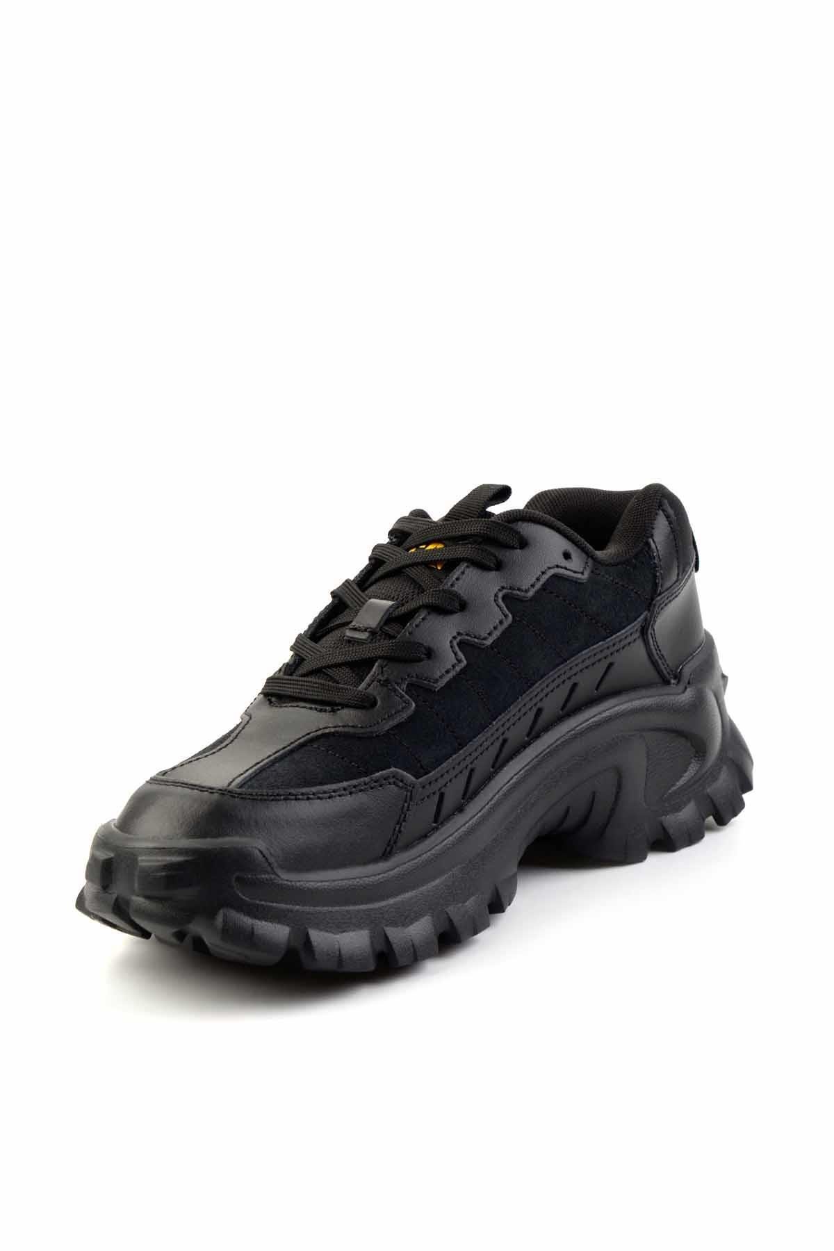Black Hakiki Deri Erkek Sneaker CAT1111141202