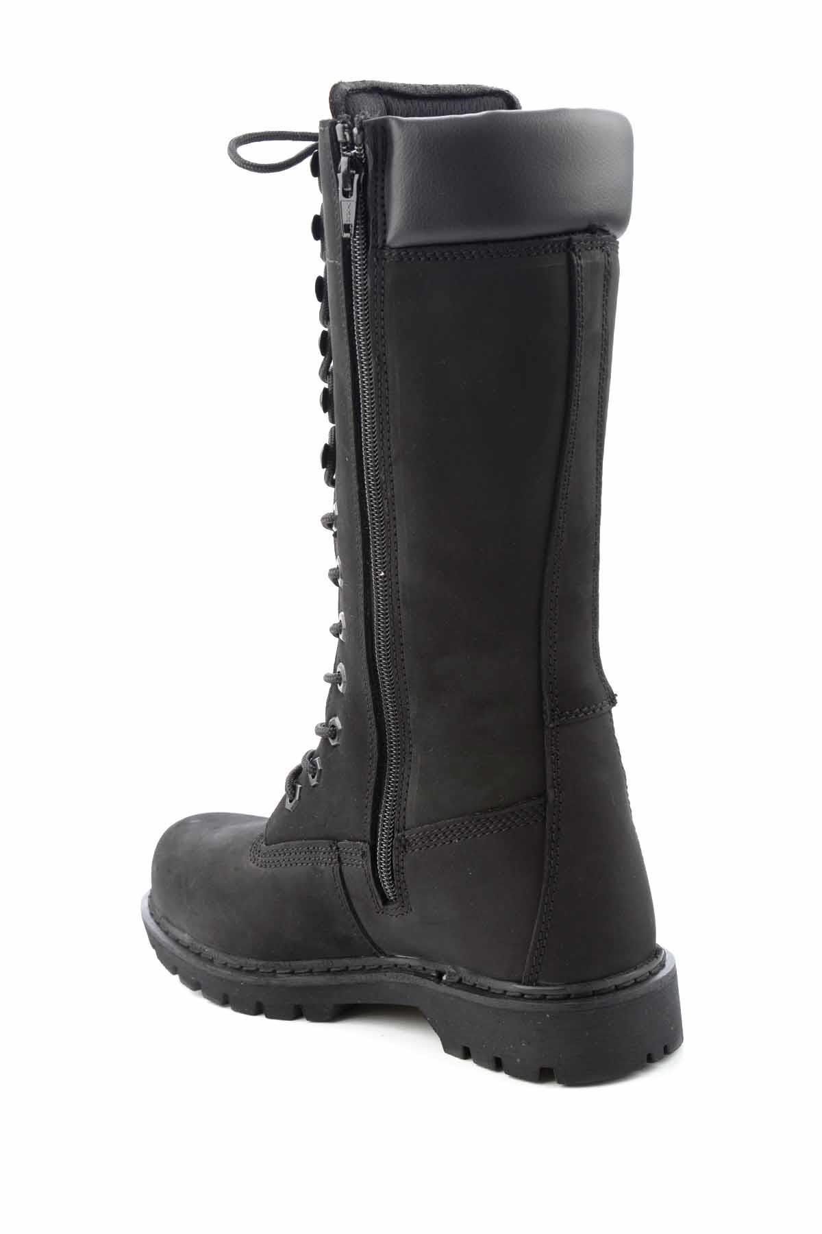 Black Hakiki Deri Kadın Bot & Bootie CAT0111121401