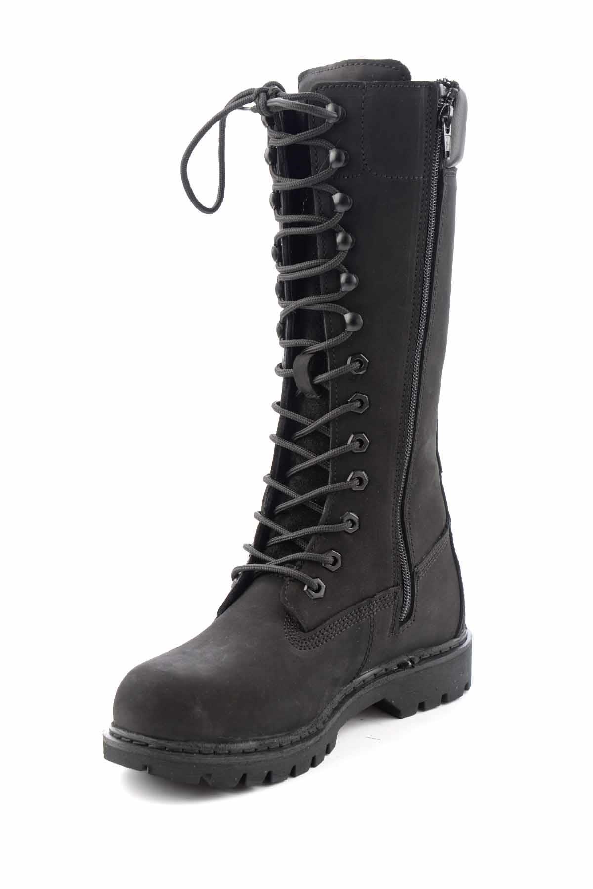 Black Hakiki Deri Kadın Bot & Bootie CAT0111121401