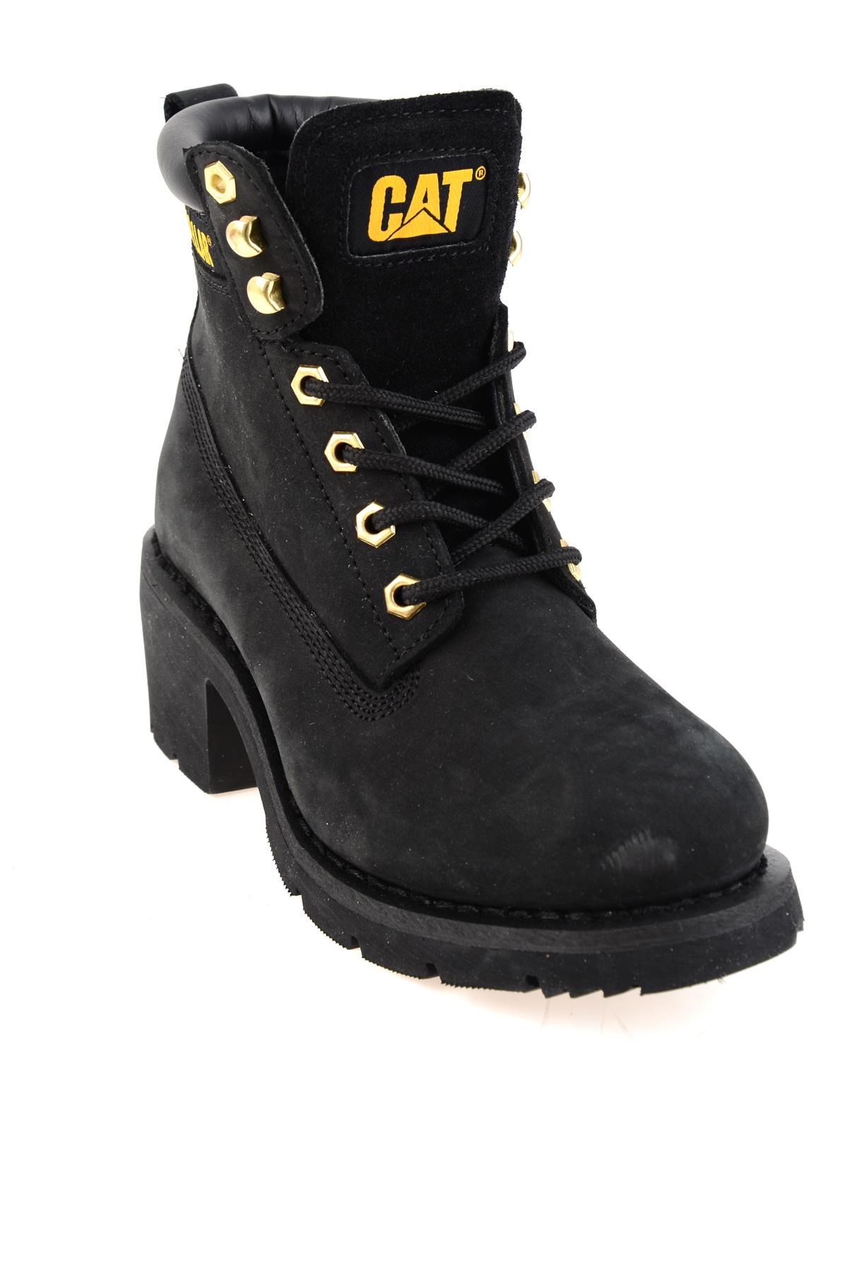 Black Hakiki Deri Kadın Bot & Bootie CAT0111083401