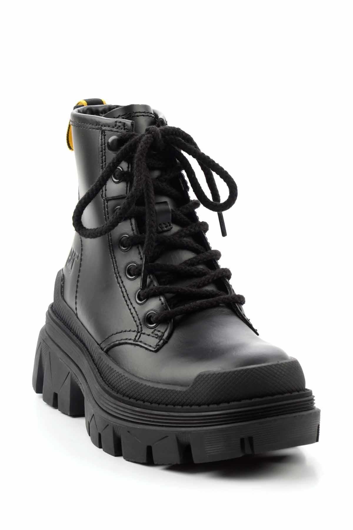 Black Hakiki Deri Kadın Bot & Bootie CAT0111121603