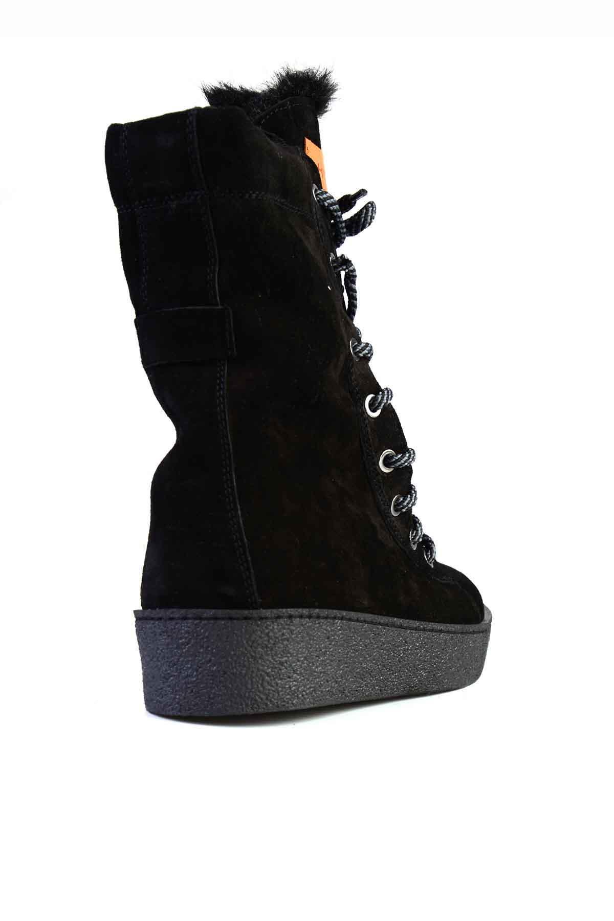 Black Hakiki Deri Kadın Bot & Bootie G0897180102