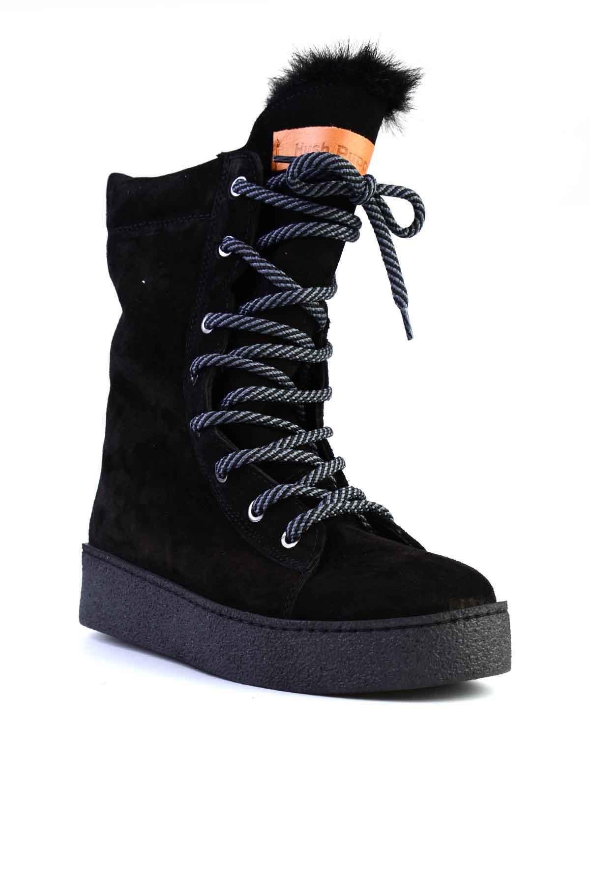 Black Hakiki Deri Kadın Bot & Bootie G0897180102
