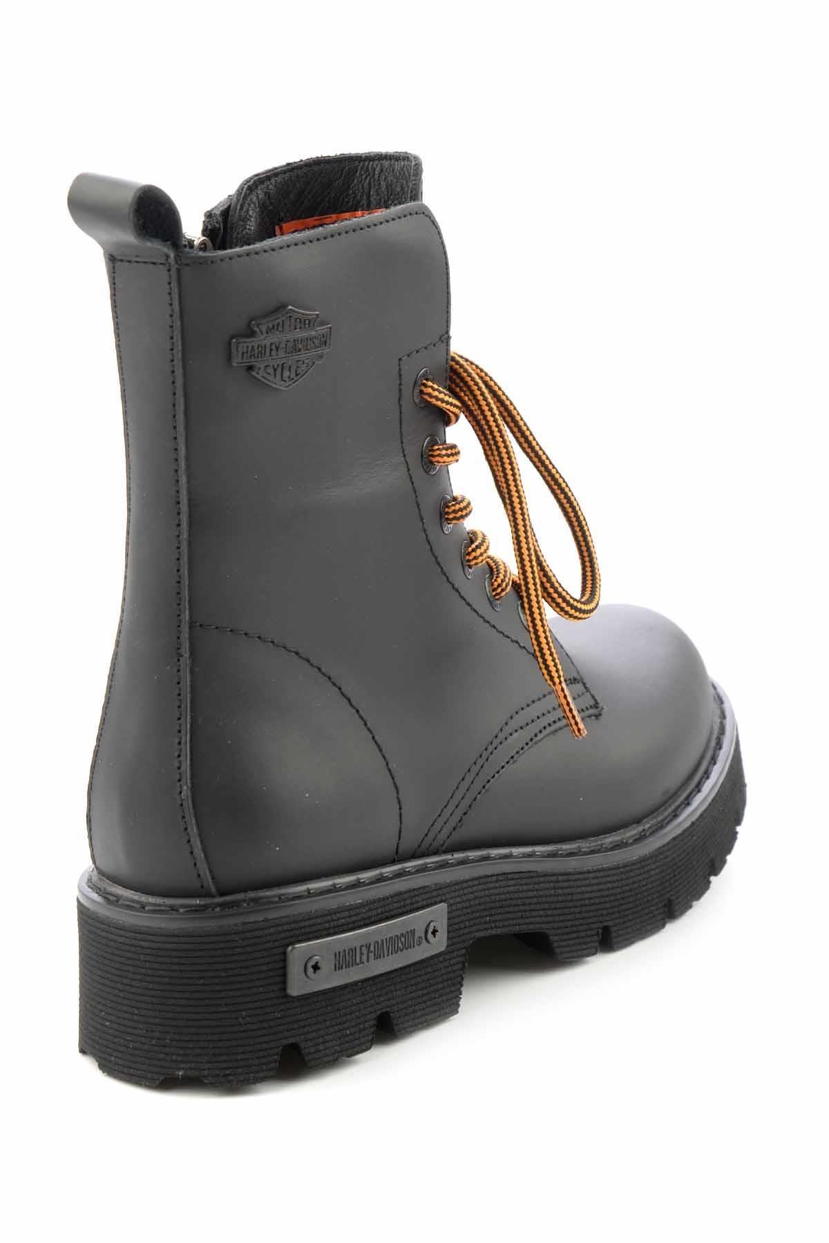 Black Hakiki Deri Kadın Bot & Bootie HD0777057303