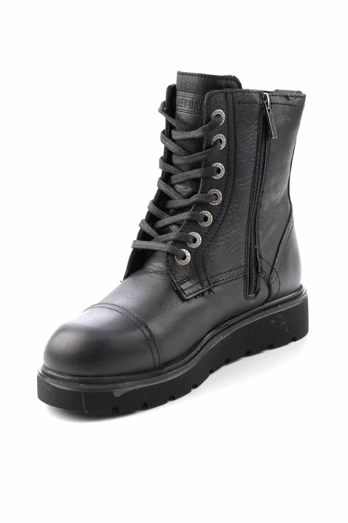 Black Hakiki Deri Kadın Bot & Bootie HD0777063003