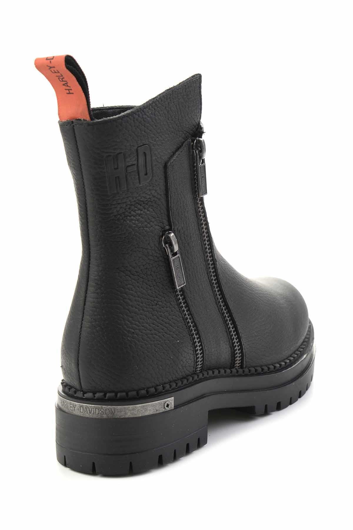 Black Hakiki Deri Kadın Bot & Bootie HD0777003903