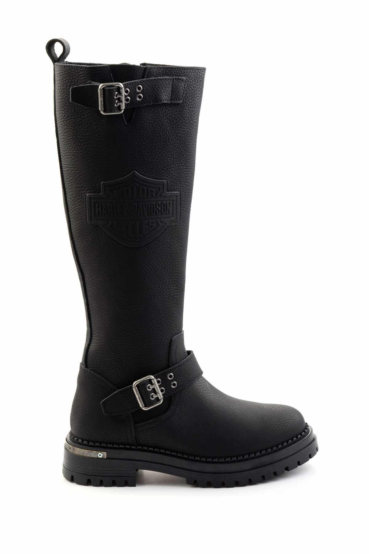 Black Hakiki Deri Kadın Bot & Bootie HD0777002703