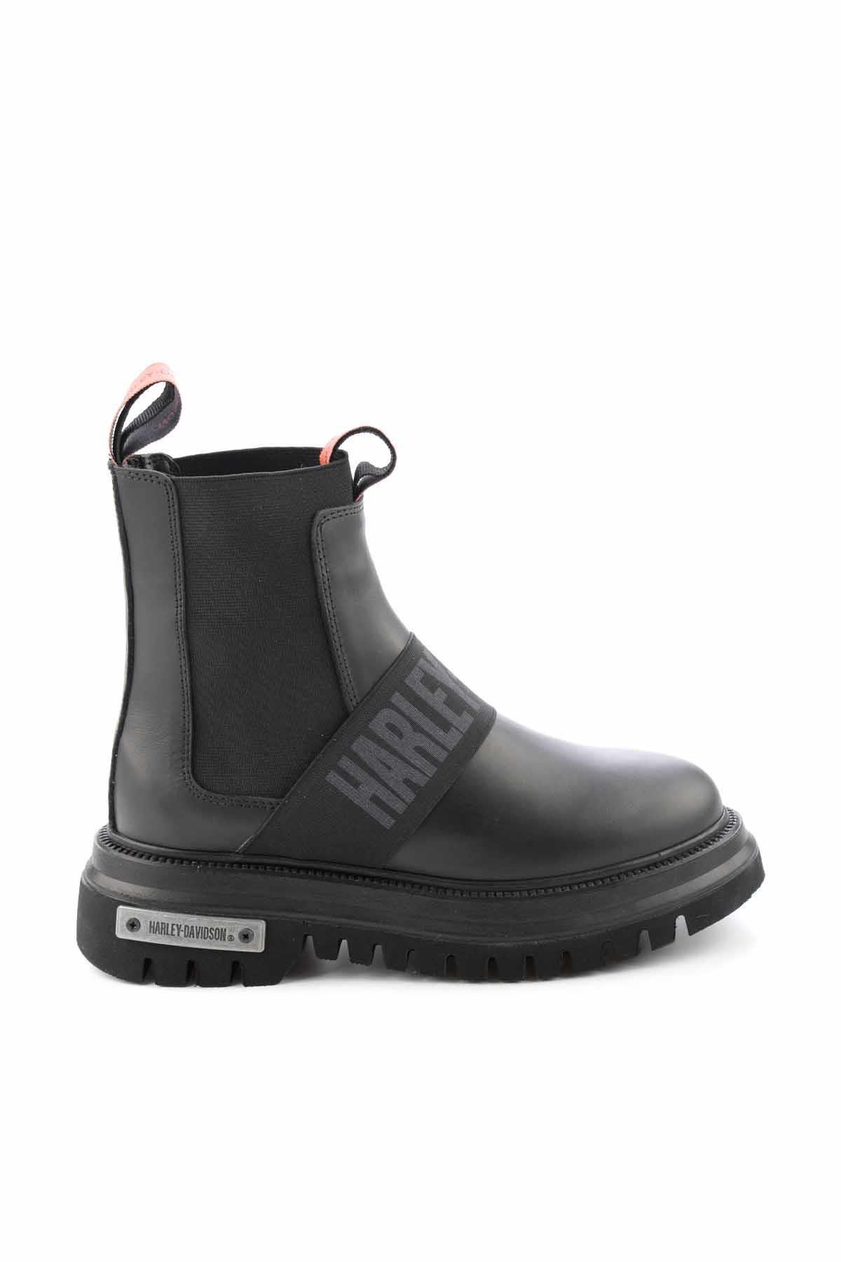 Black Hakiki Deri Kadın Bot & Bootie HD0777056303