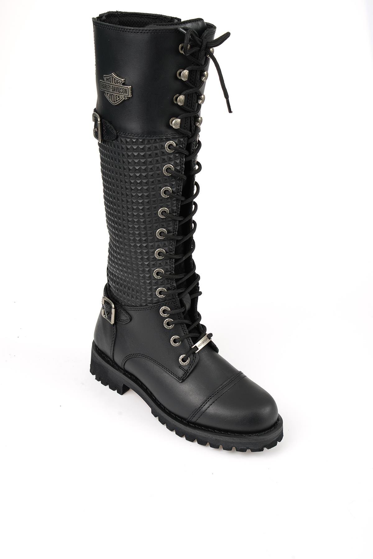 Black Hakiki Deri Kadın Bot & Bootie HD0777053303