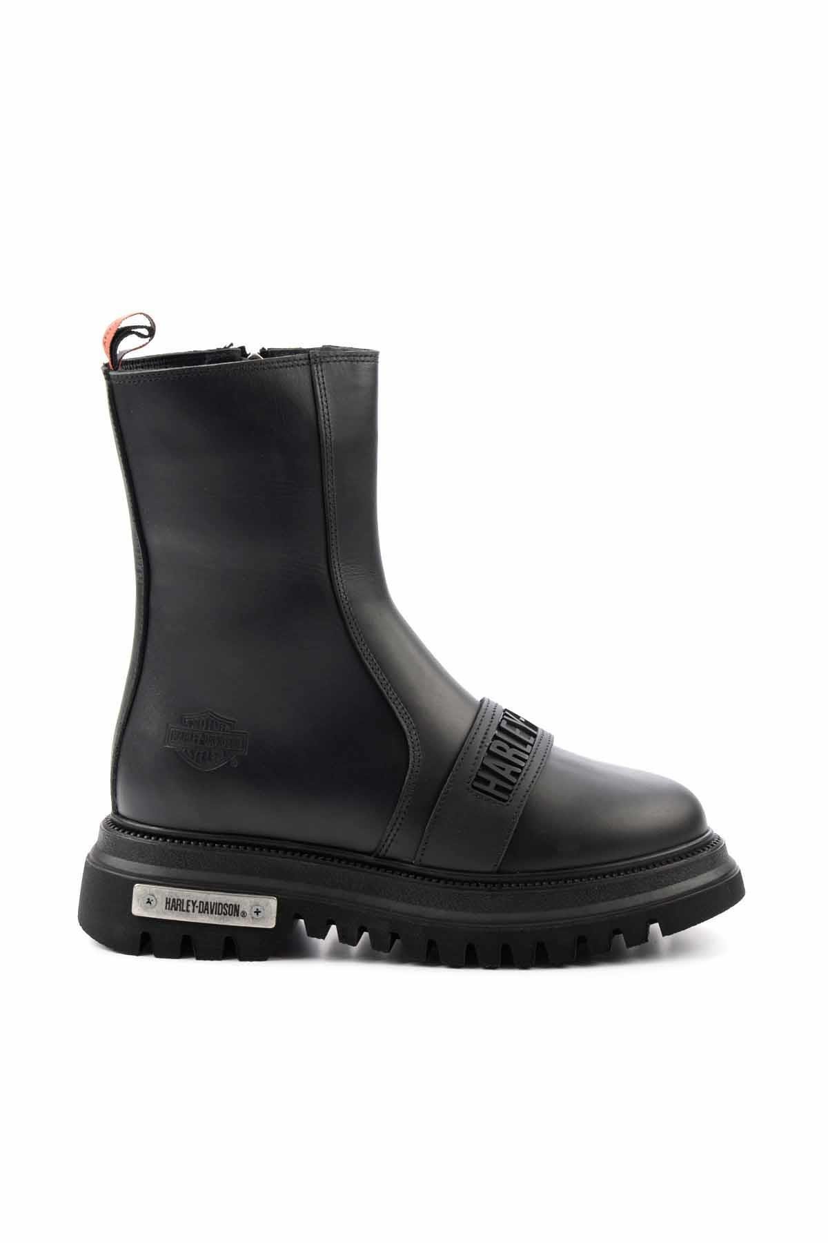 Black Hakiki Deri Kadın Bot & Bootie HD0777054903