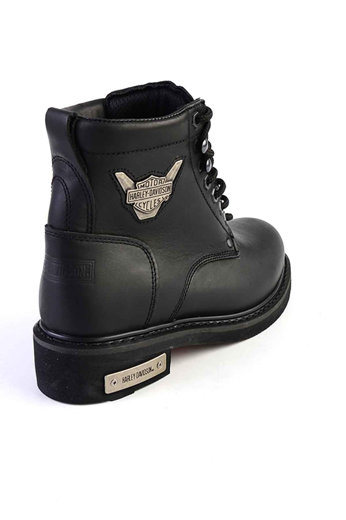 Black Hakiki Deri Kadın Bot & Bootie HD0777009603