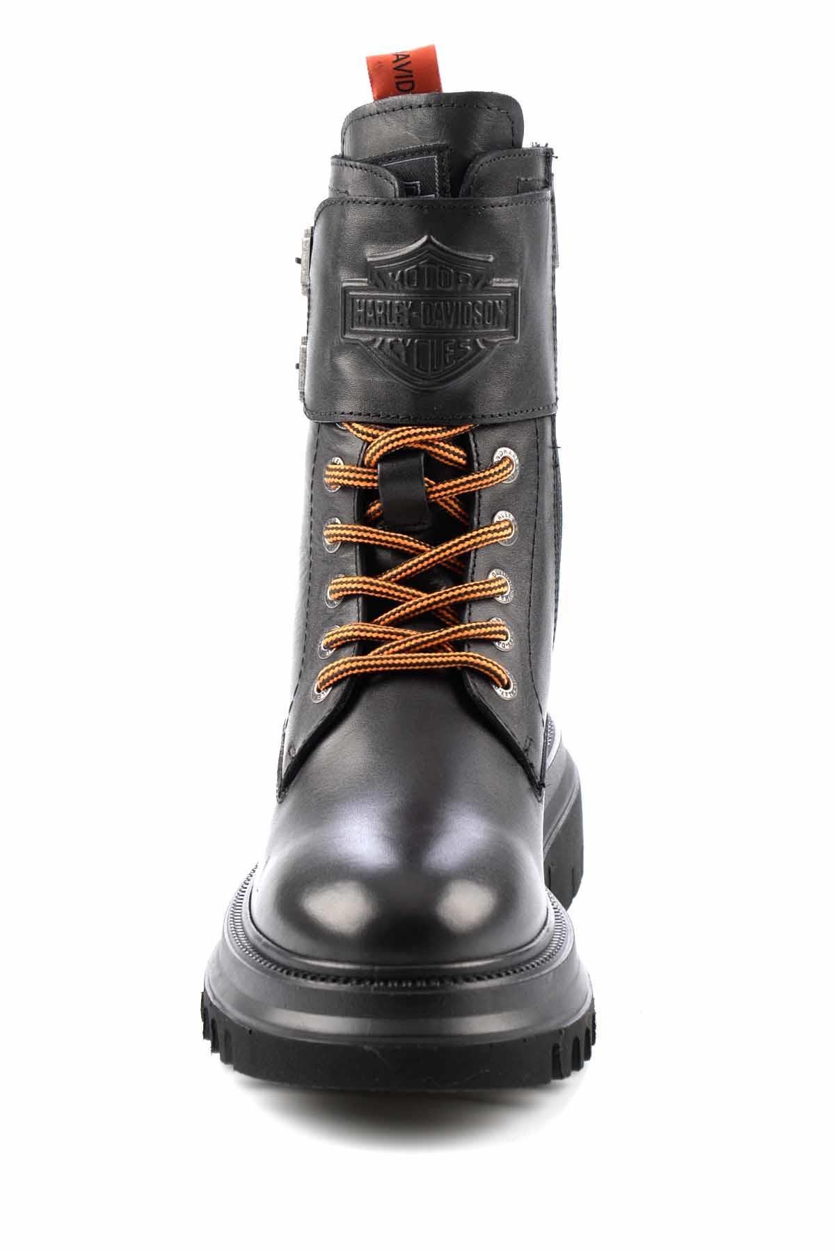 Black Hakiki Deri Kadın Bot & Bootie HD0777002503