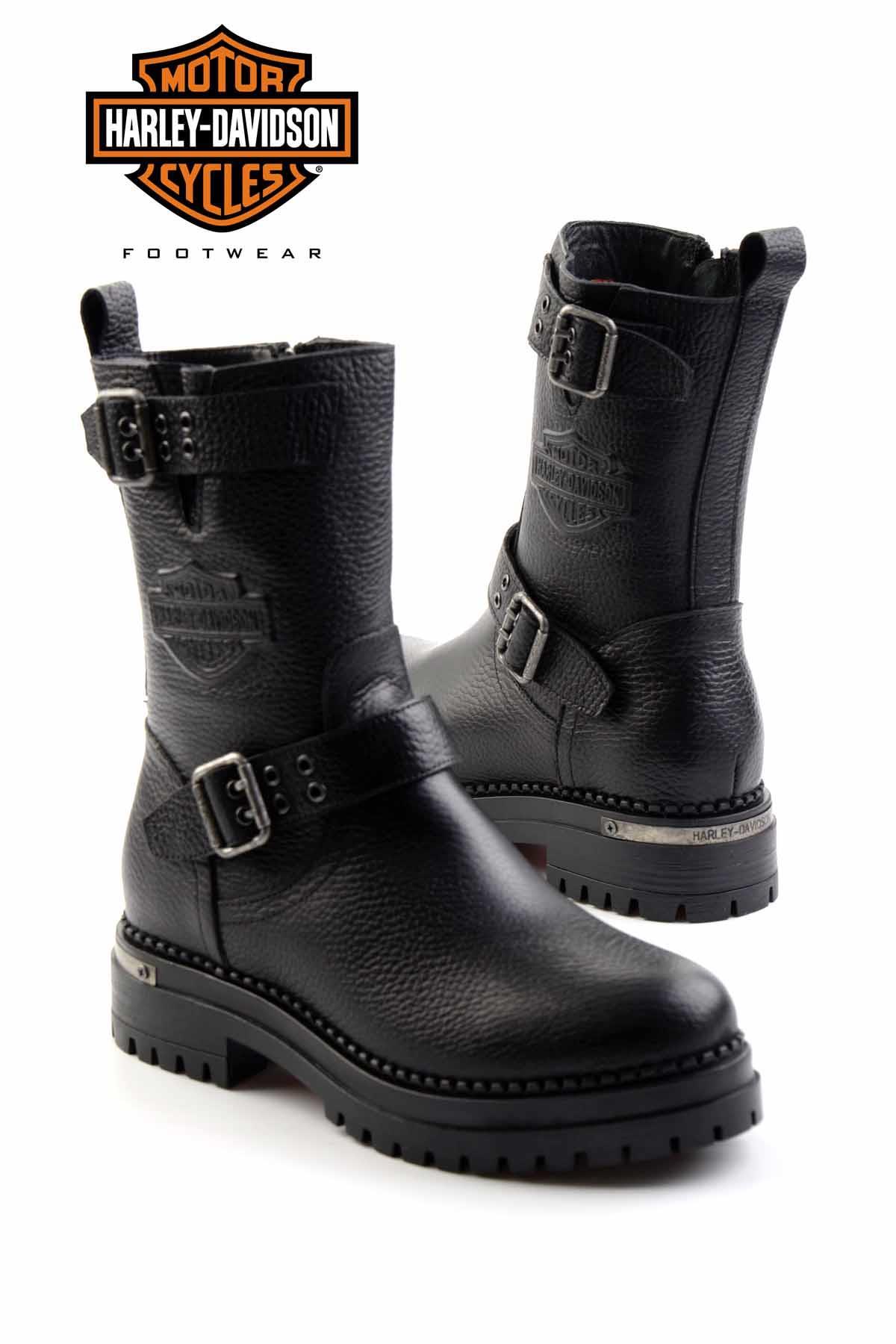Black Hakiki Deri Kadın Bot & Bootie HD0777002203