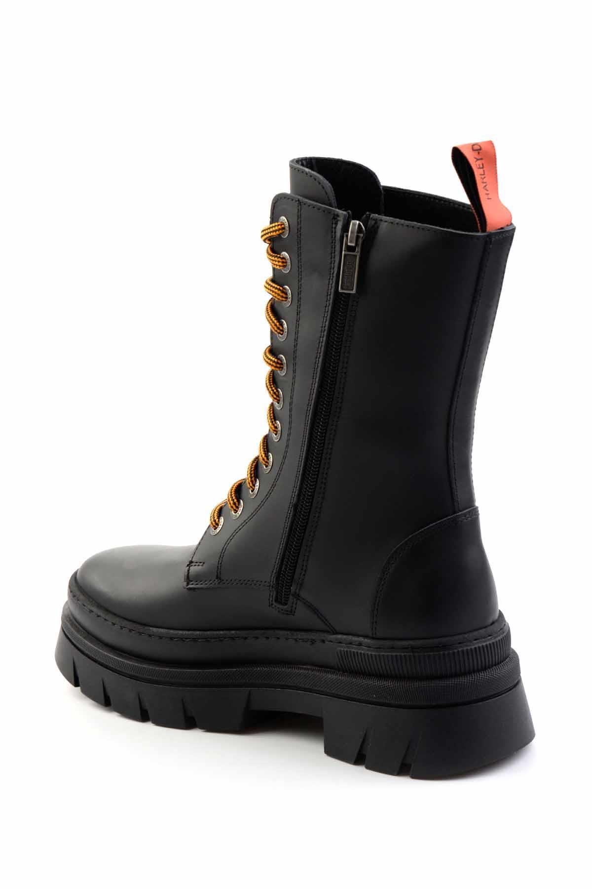 Black Hakiki Deri Kadın Bot & Bootie HD0777066103