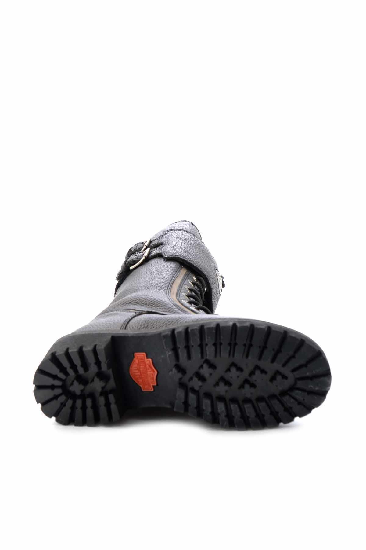 Black Hakiki Deri Kadın Bot & Bootie HD0777060603