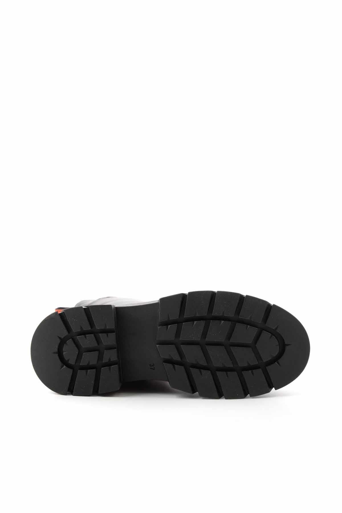 Black Hakiki Deri Kadın Bot & Bootie HD0777066103