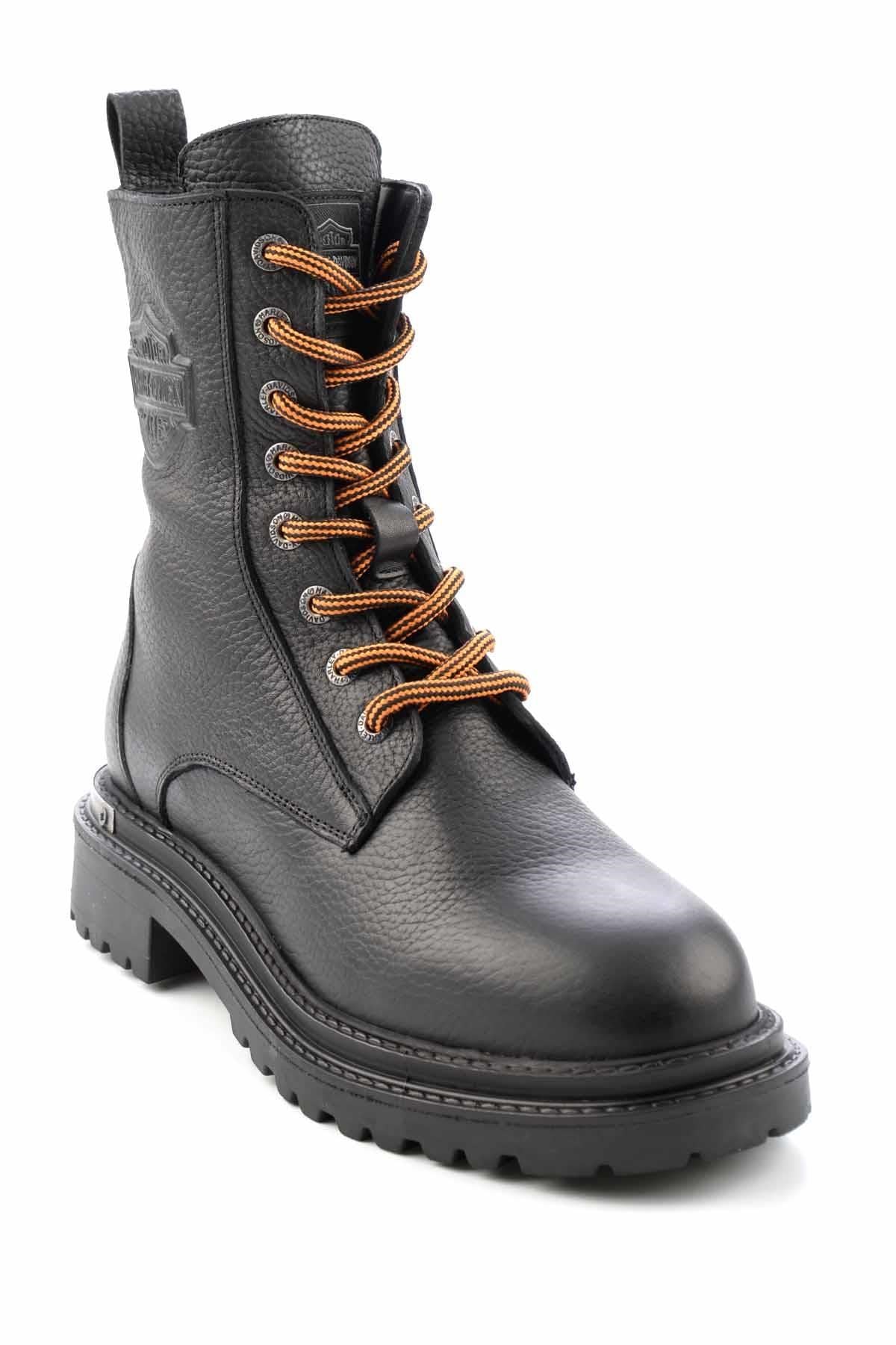 Black Hakiki Deri Kadın Bot & Bootie HD0777002303