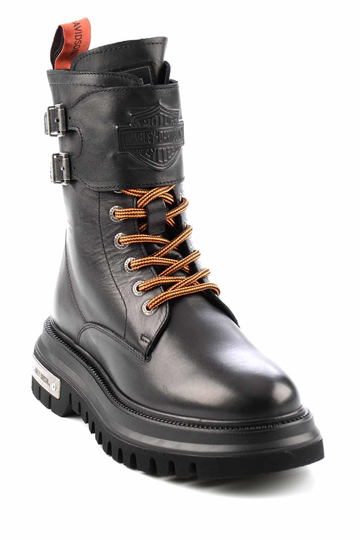 Black Hakiki Deri Kadın Bot & Bootie HD0777002503
