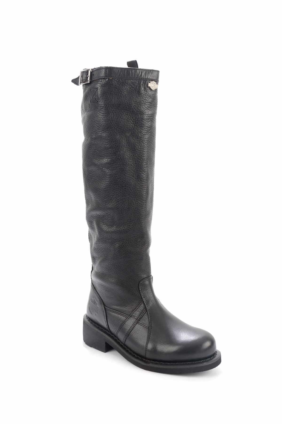 Black Hakiki Deri Kadın Bot & Bootie HD0777163203