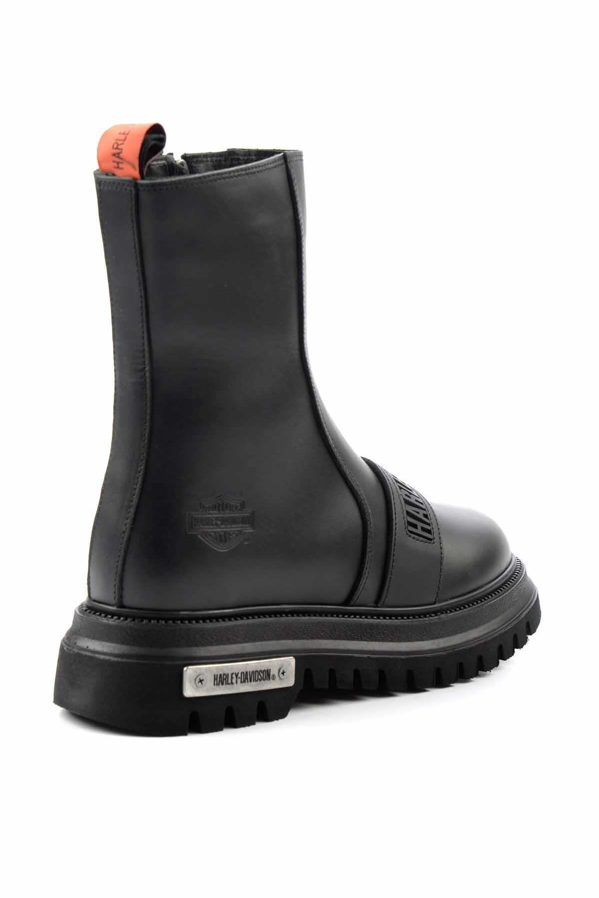 Black Hakiki Deri Kadın Bot & Bootie HD0777054903