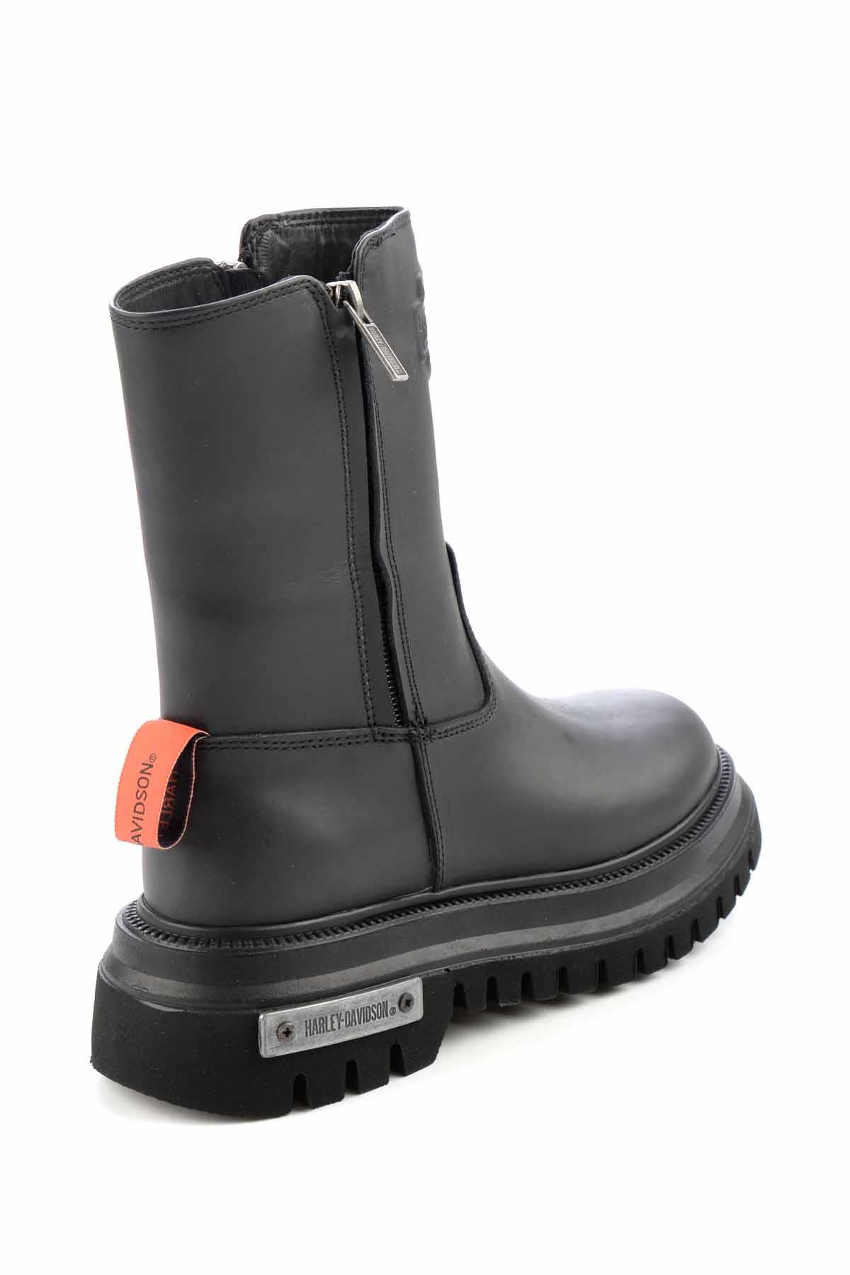 Black Hakiki Deri Kadın Bot & Bootie HD0777002603