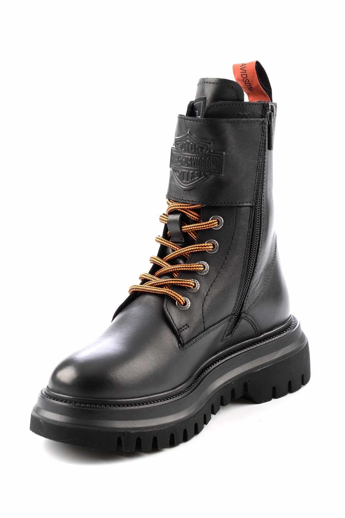 Black Hakiki Deri Kadın Bot & Bootie HD0777002503