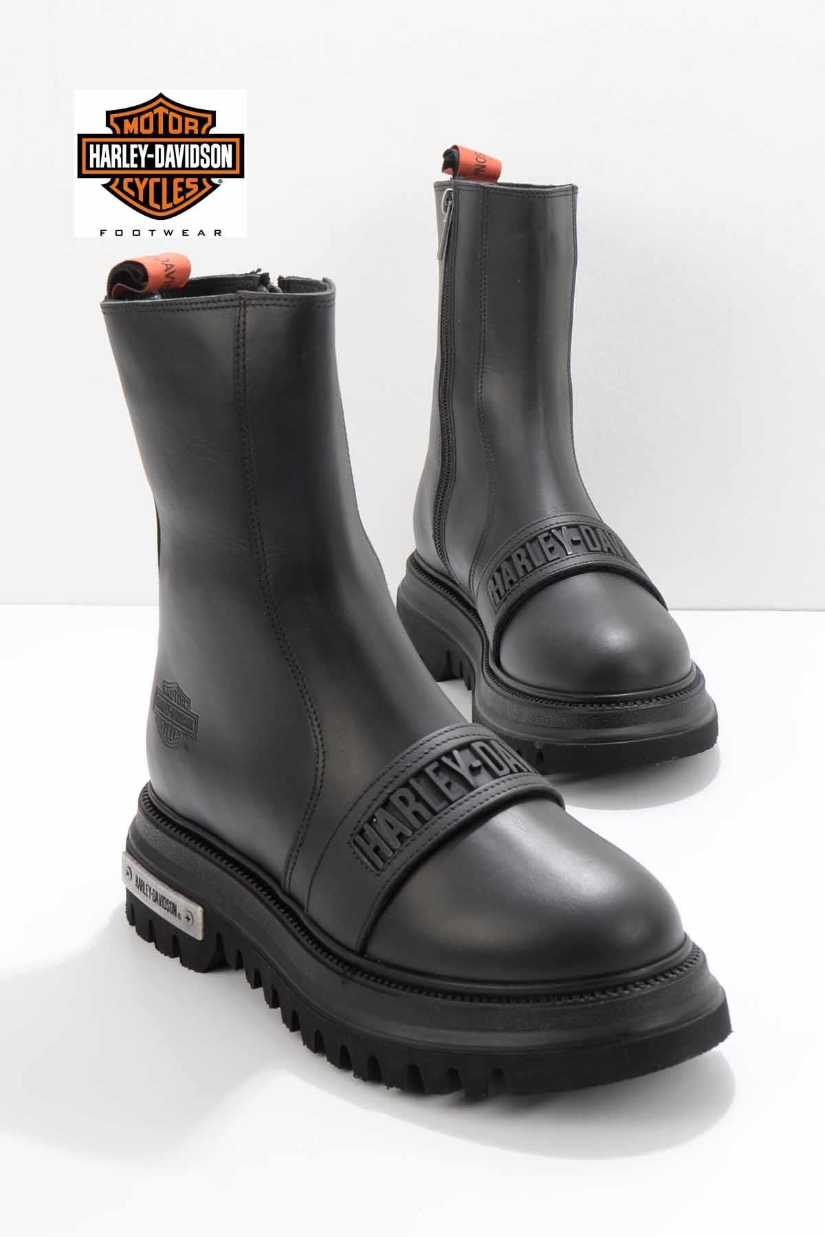 Black Hakiki Deri Kadın Bot & Bootie HD0777054903