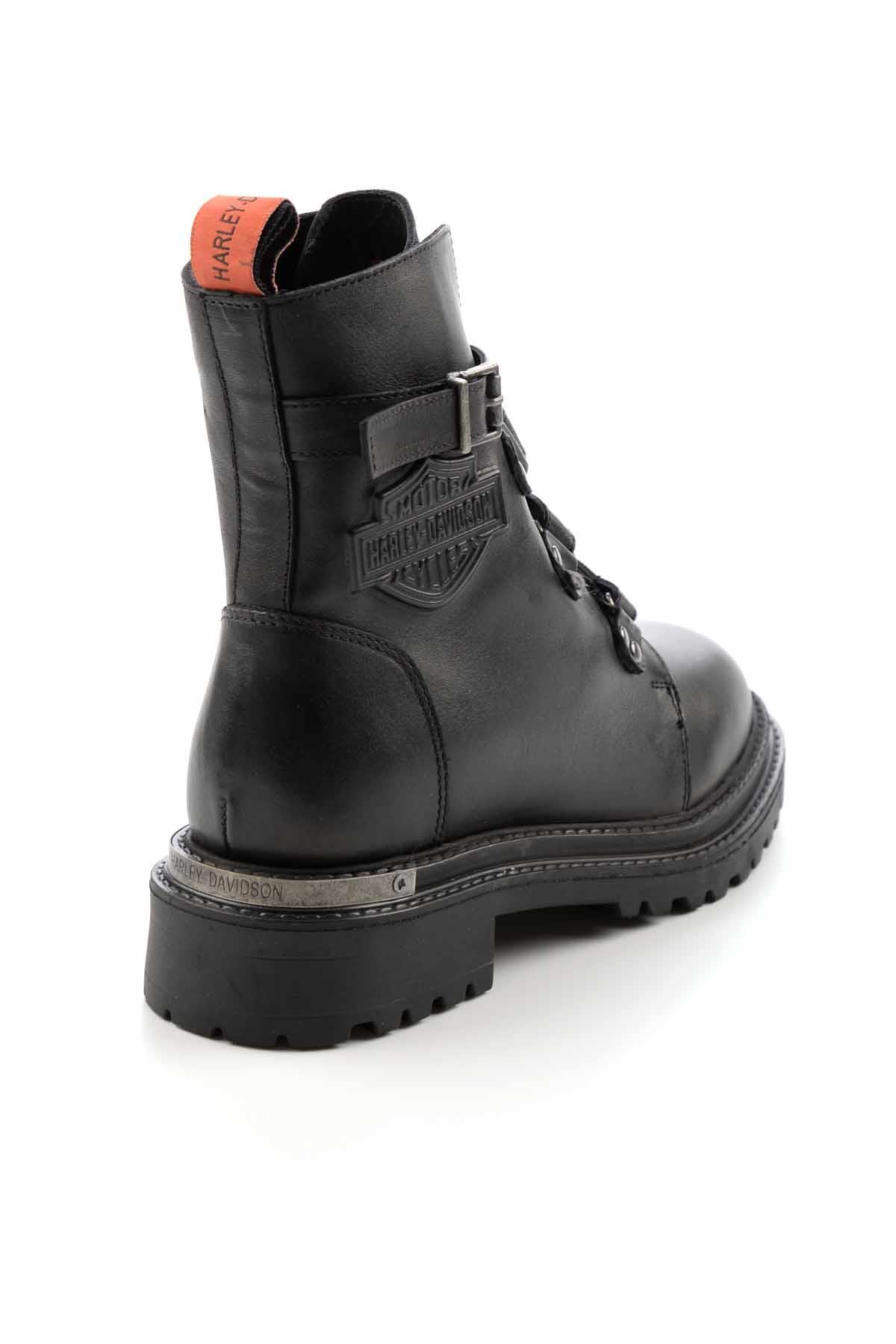 Black Hakiki Deri Kadın Bot & Bootie HD0777003003